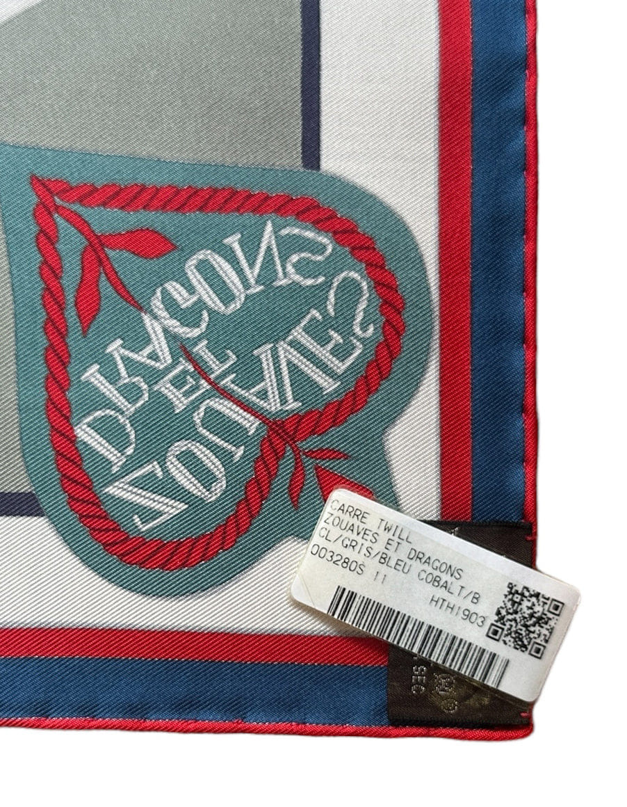 ASC Resale Hermes NEW Zouaves Et Dragons 90cm Silk Scarf