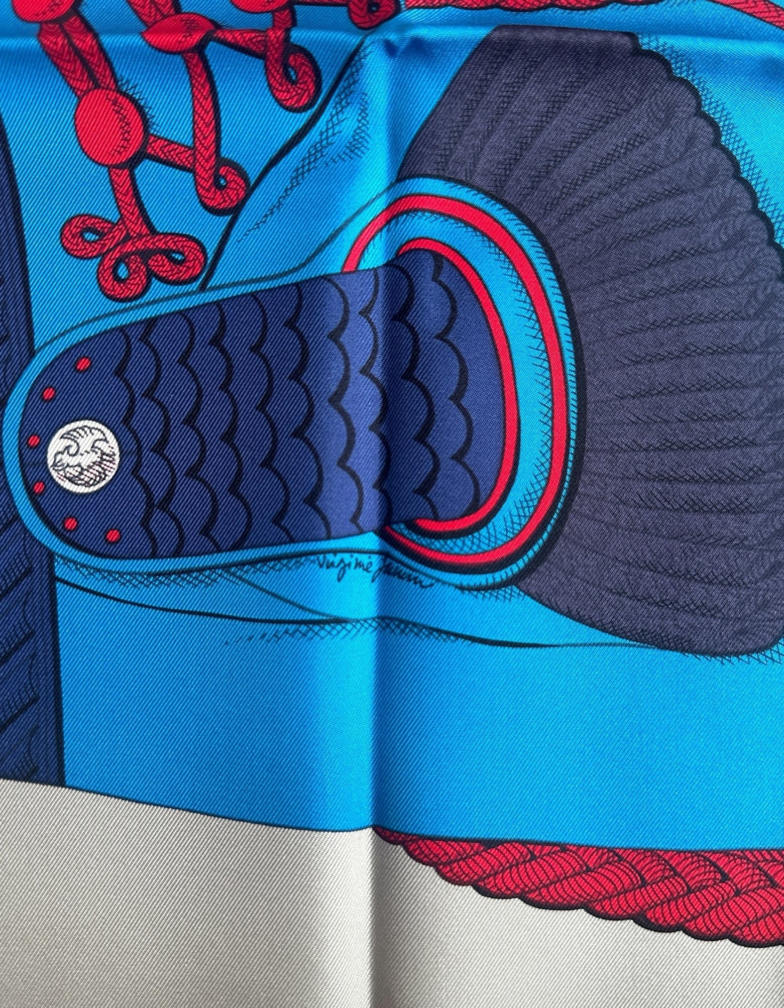 ASC Resale Hermes NEW Zouaves Et Dragons 90cm Silk Scarf
