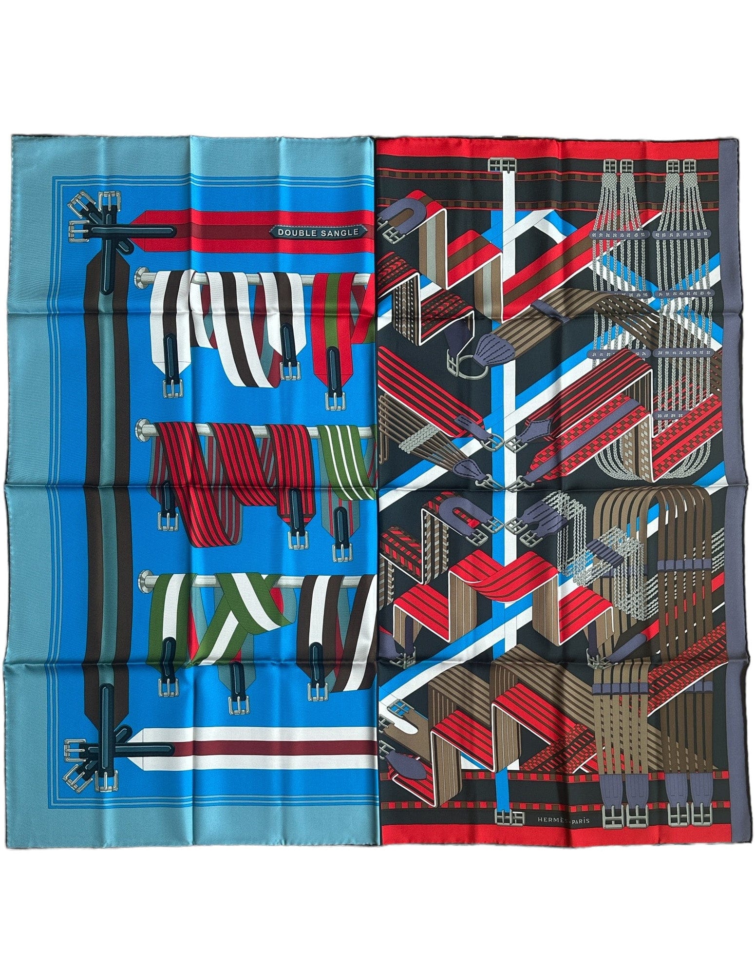 ASC Resale Hermes NEW Double Sangle 90cm Silk Scarf