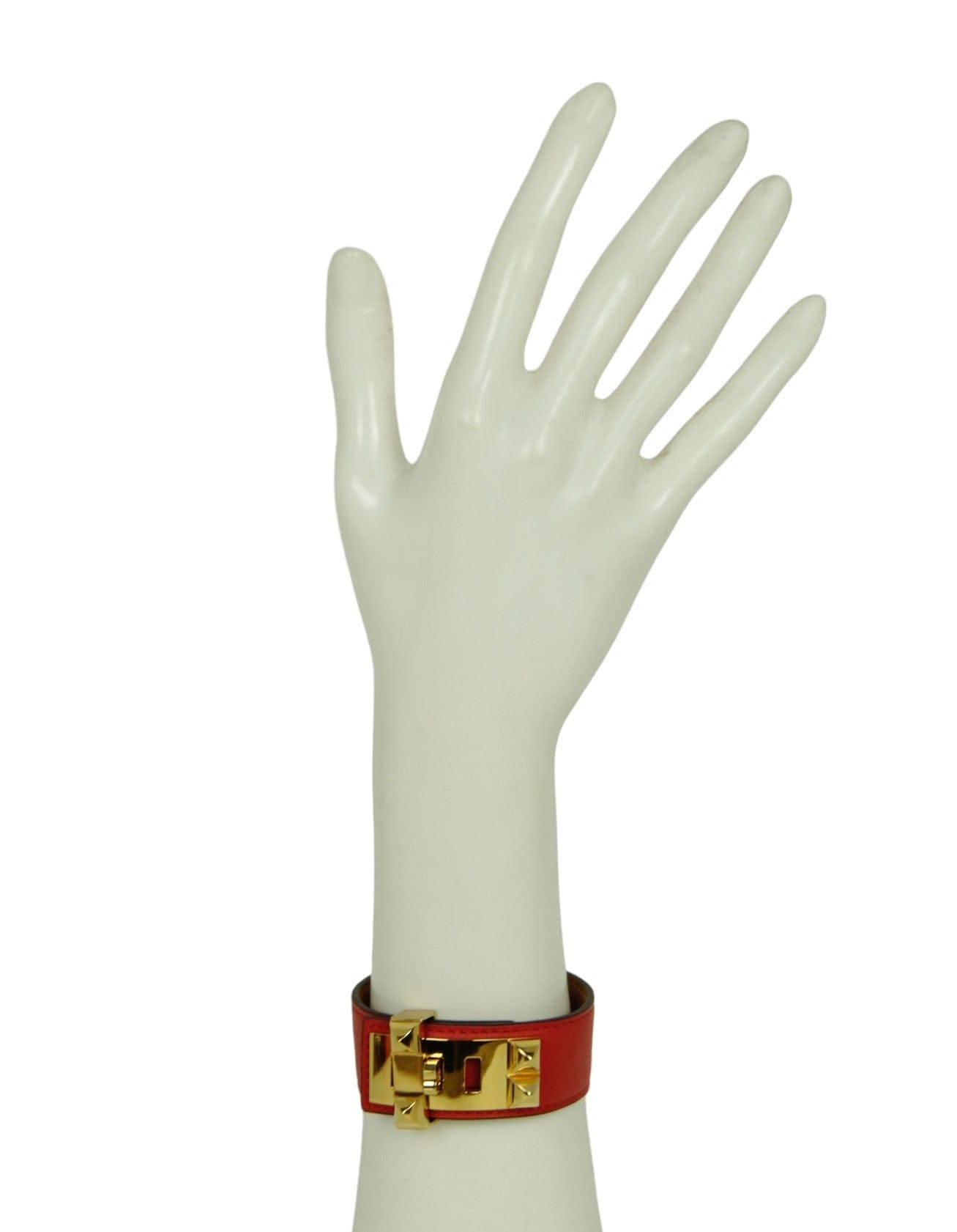 ASC Resale Hermes Red/Gold Collier de Chien 24 Bracelet sz T3