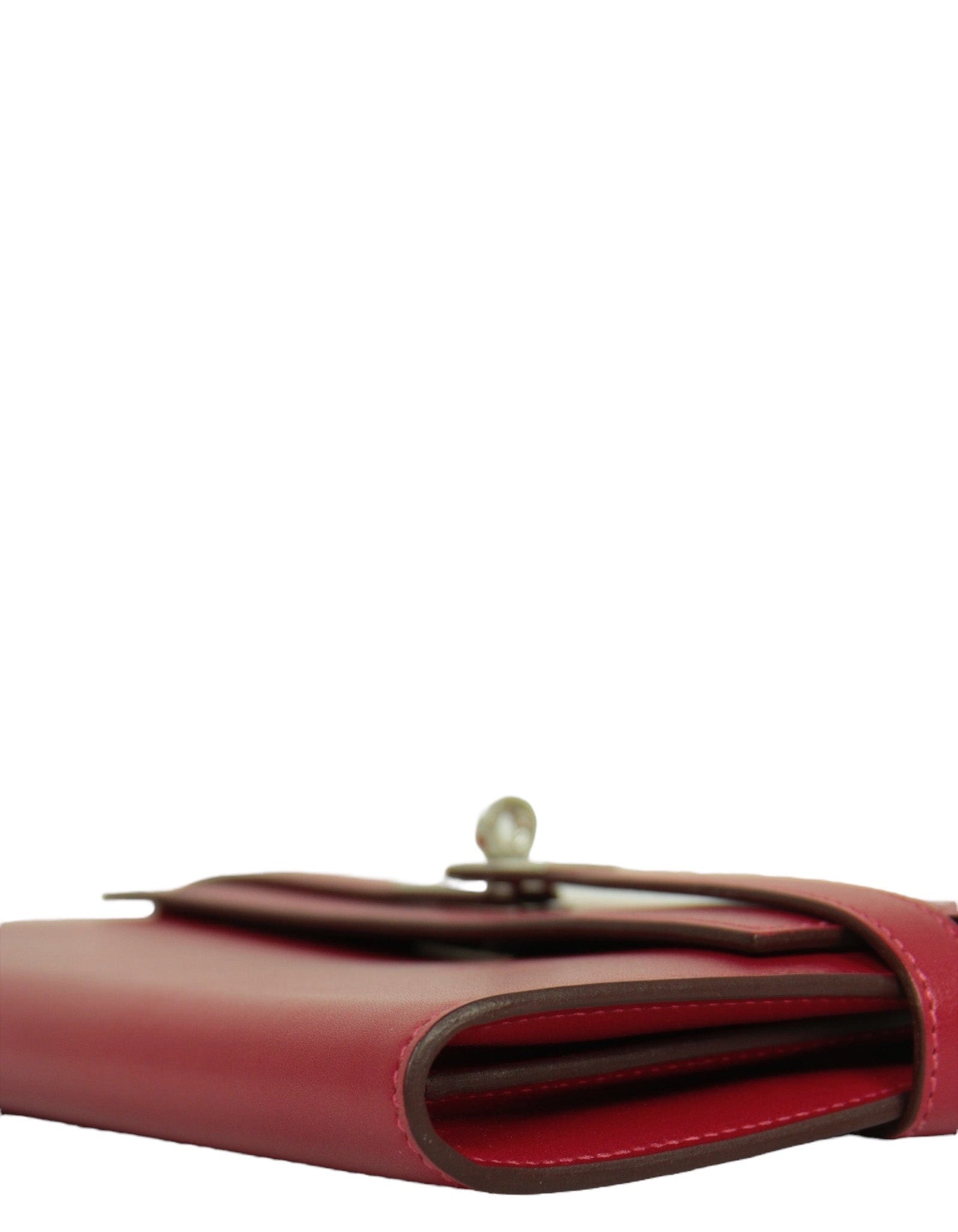 ASC Resale Hermes Red Leather Kelly Longue Wallet PHW