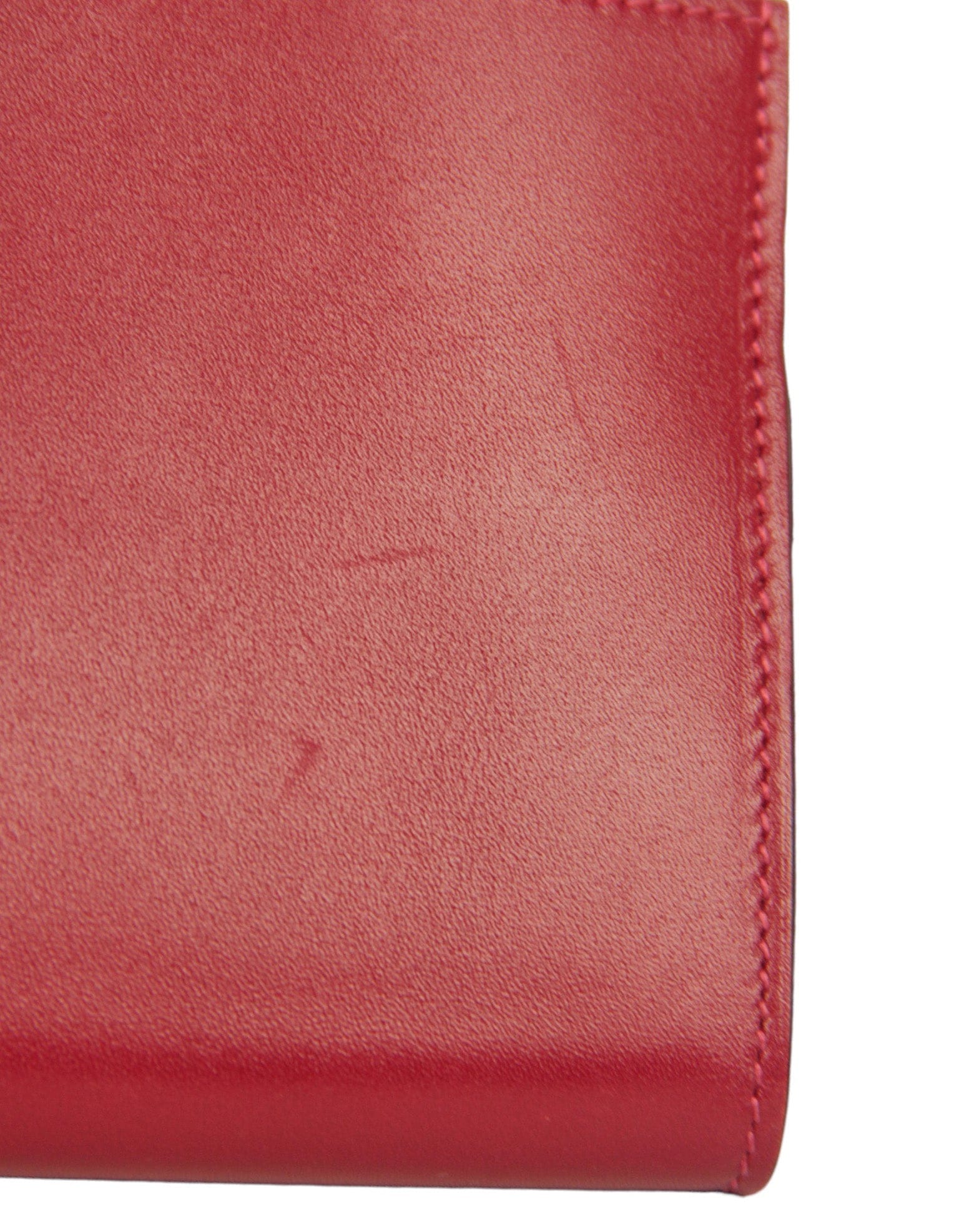 ASC Resale Hermes Red Leather Kelly Longue Wallet PHW
