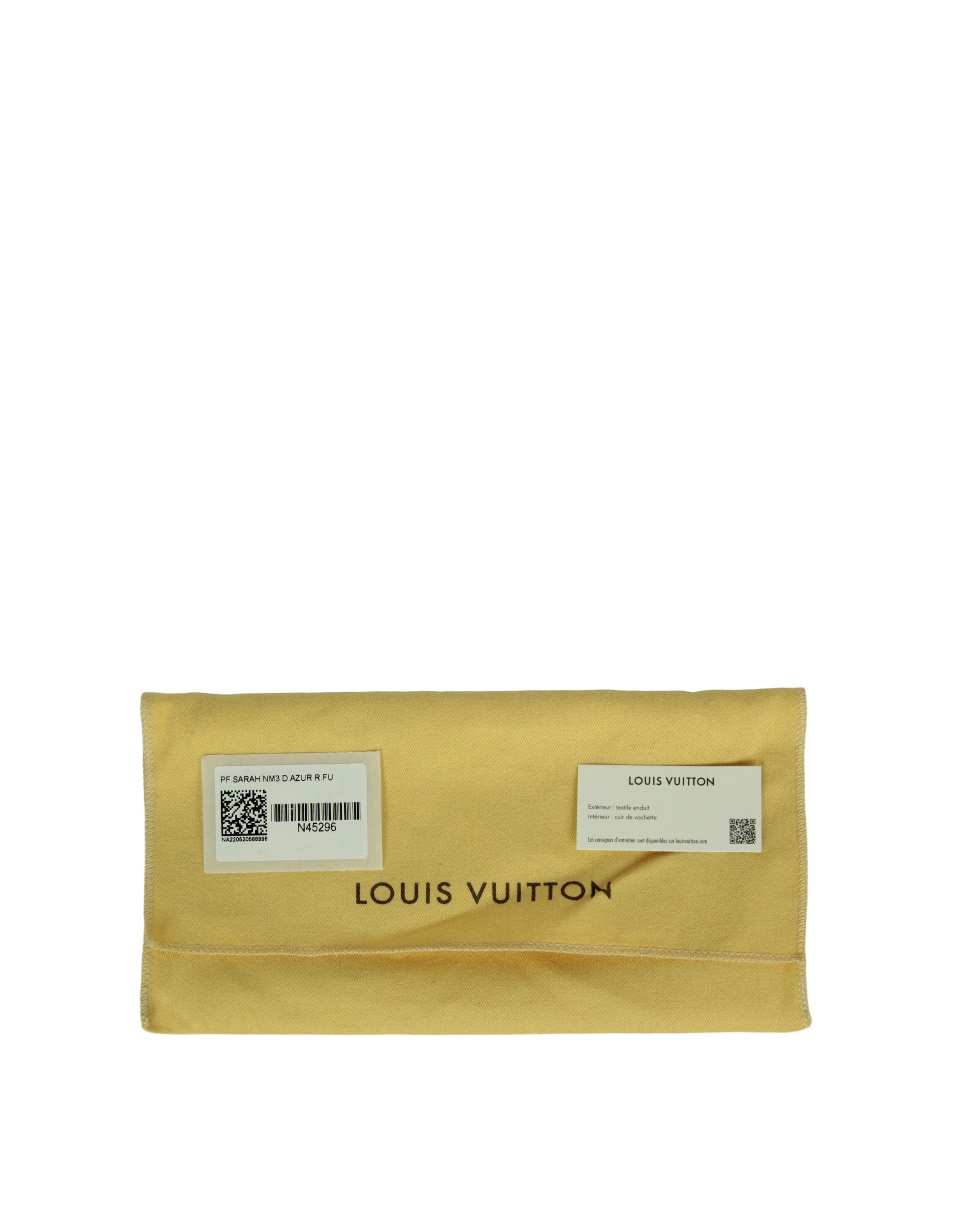 ASC Resale Louis Vuitton Damier Azur Fuchsia Studded Sarah Wallet NM