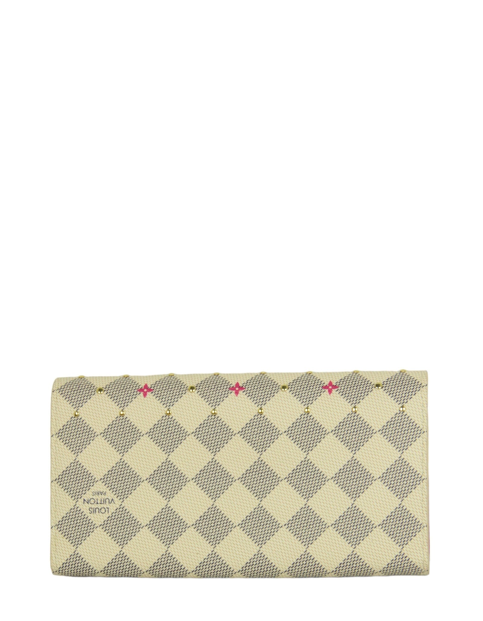 ASC Resale Louis Vuitton Damier Azur Fuchsia Studded Sarah Wallet NM