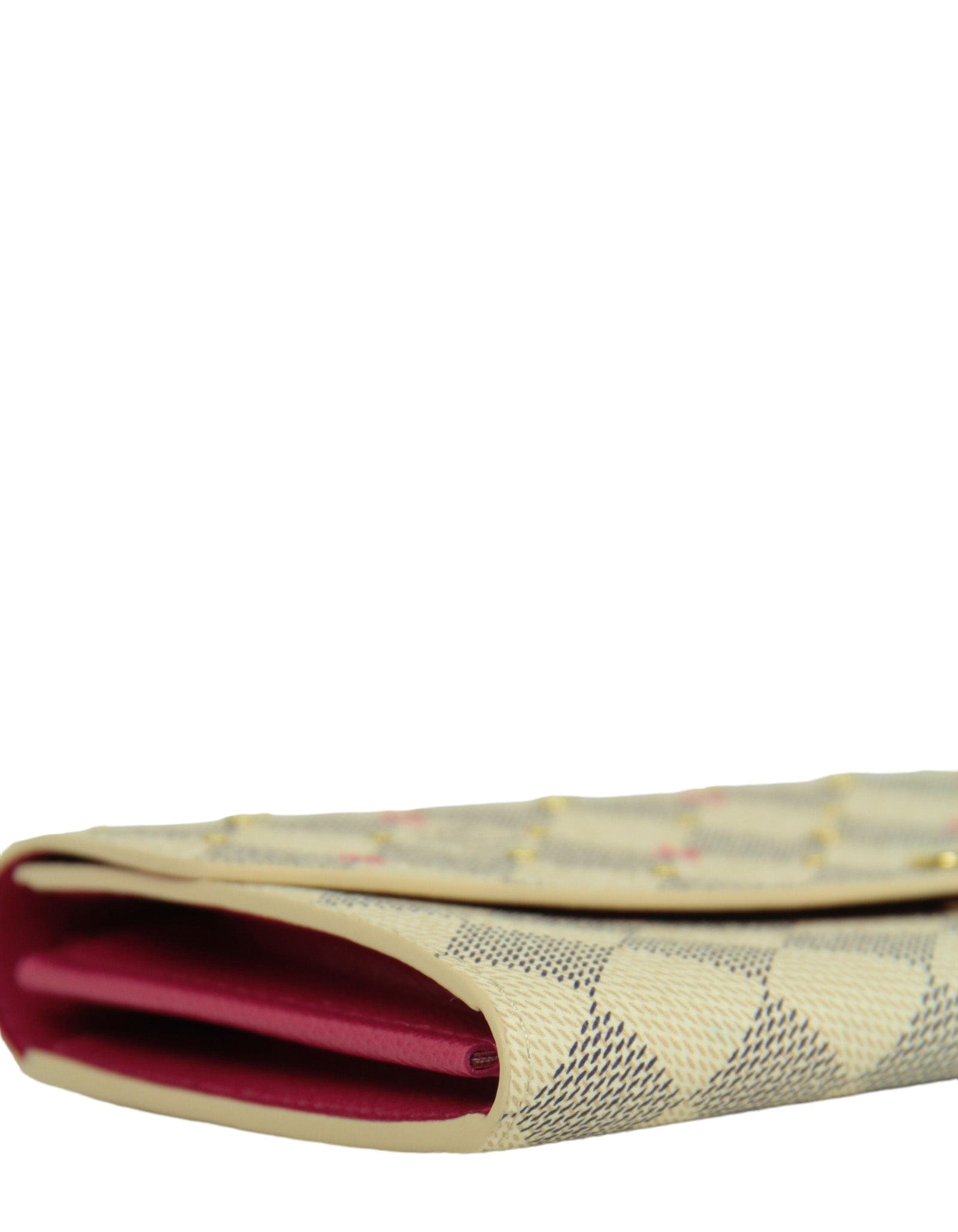 ASC Resale Louis Vuitton Damier Azur Fuchsia Studded Sarah Wallet NM