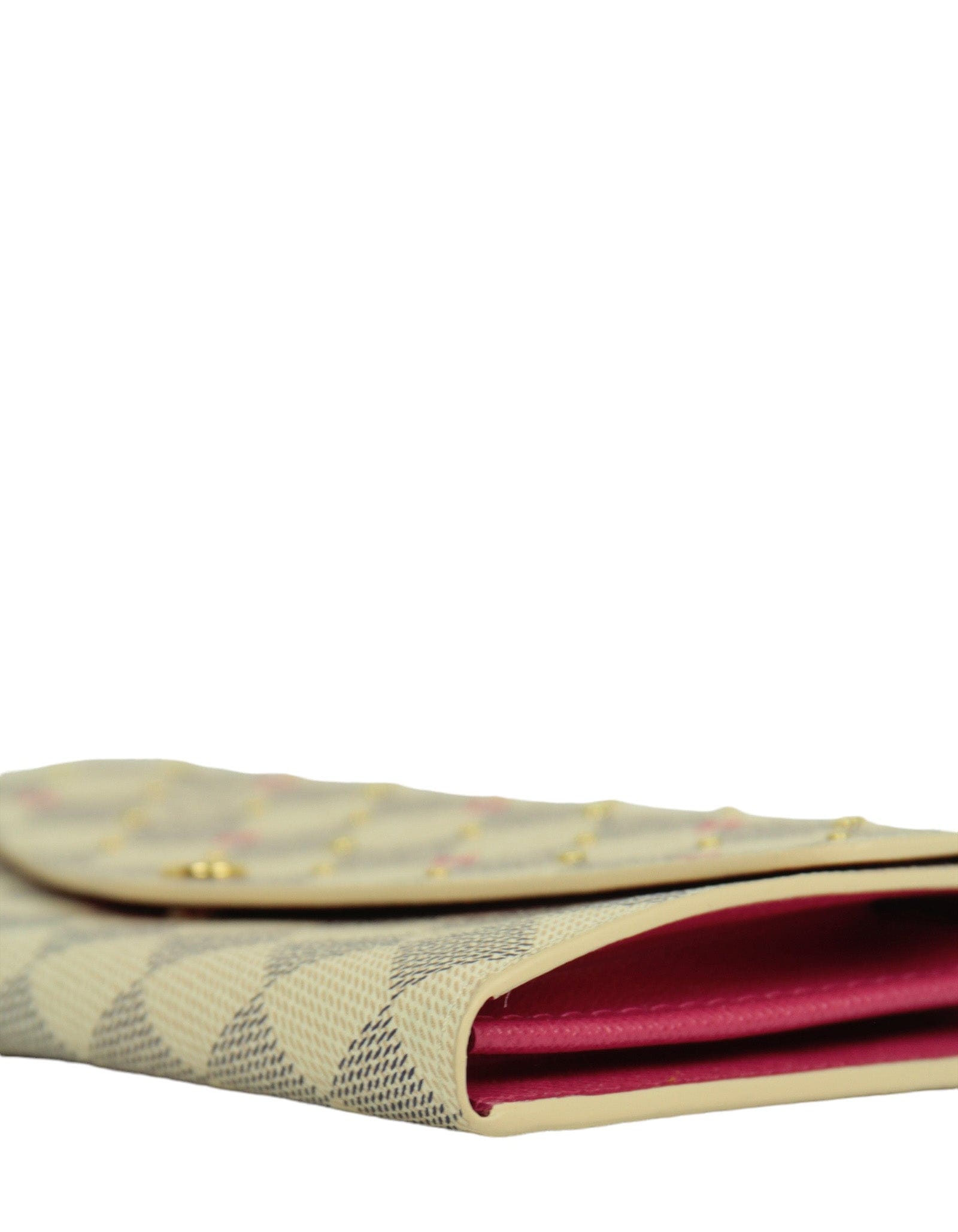 ASC Resale Louis Vuitton Damier Azur Fuchsia Studded Sarah Wallet NM