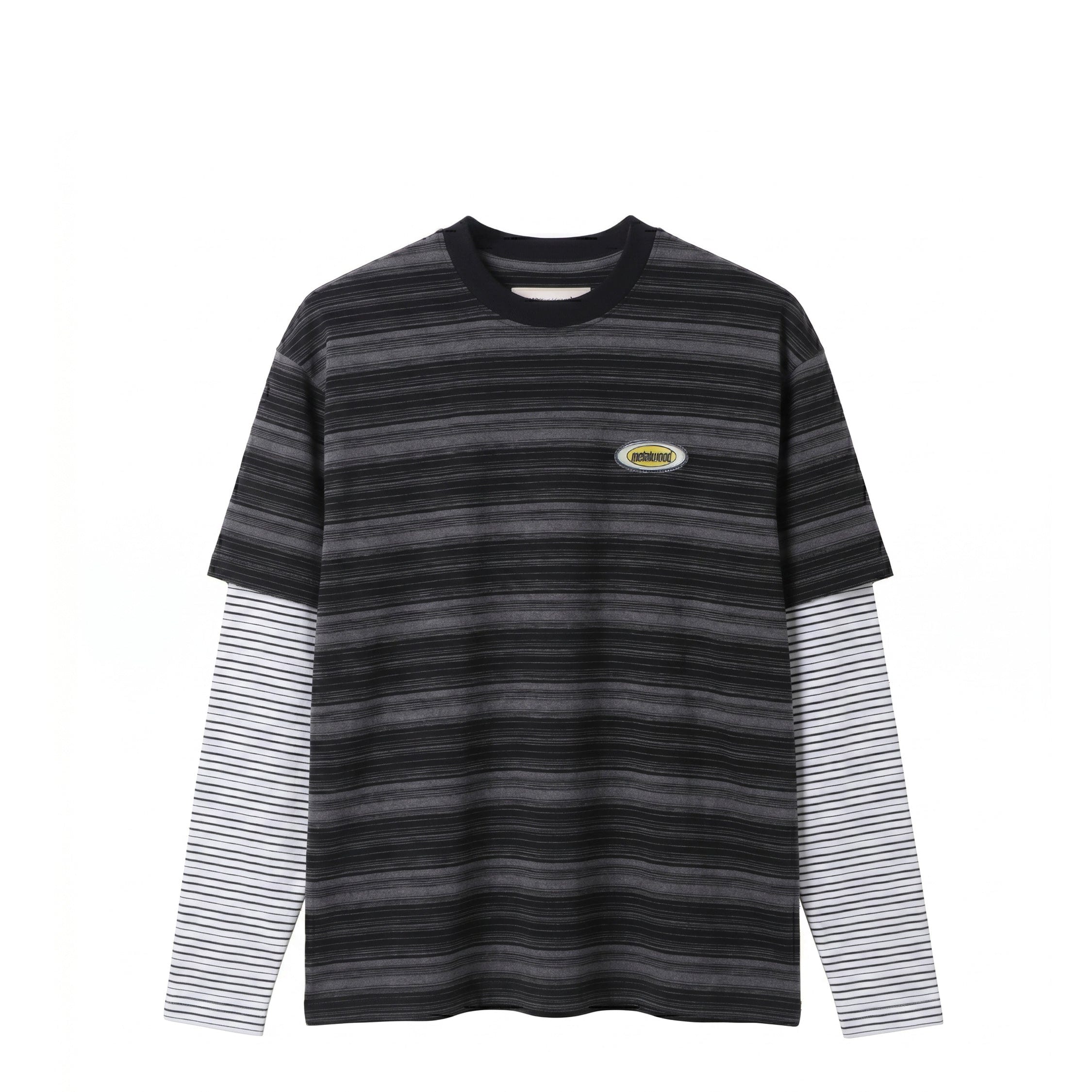 Metalwood Double Layer Striped T-Shirt
