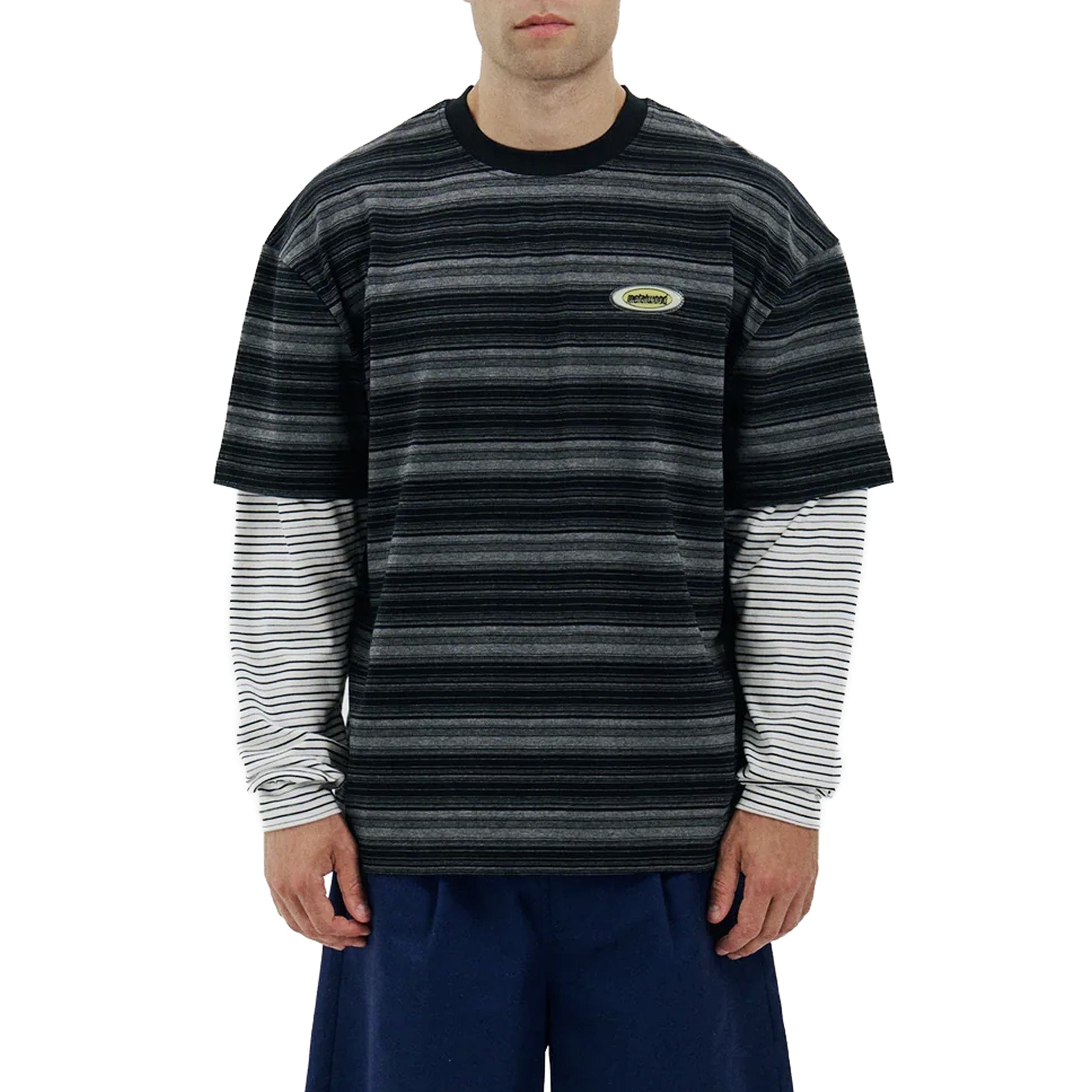 Metalwood Double Layer Striped T-Shirt