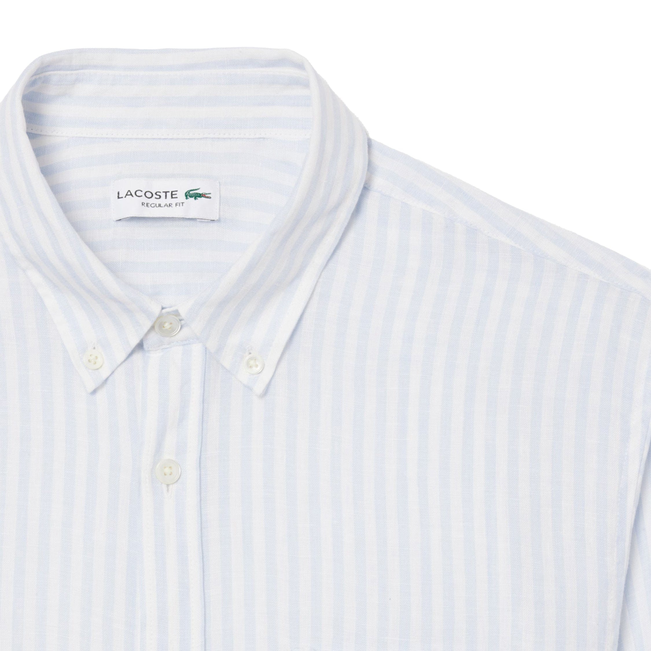 Lacoste Regular Fit Striped Linen Shirt