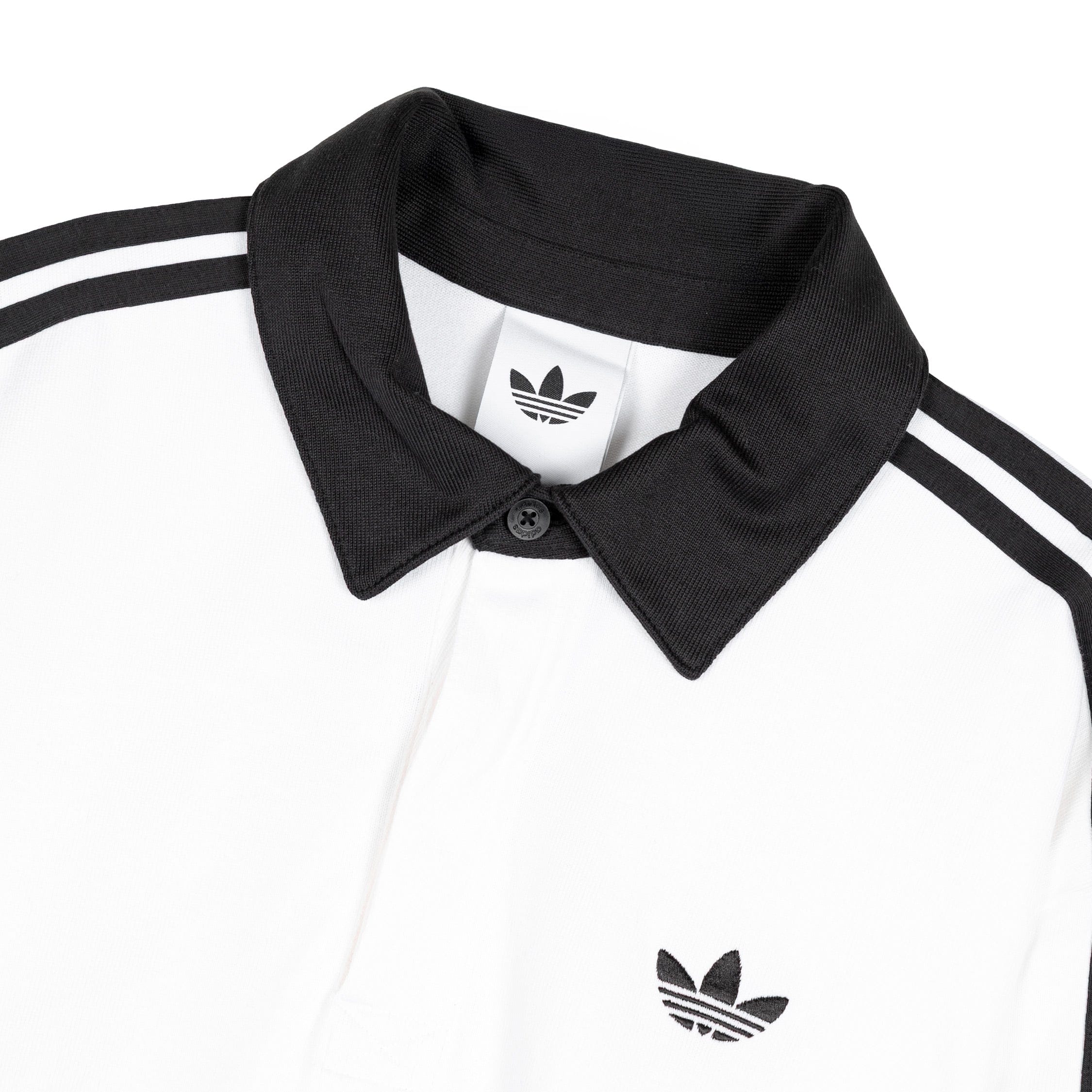 Adidas Three Stripes Rugby Long Sleeve Polo Shirt