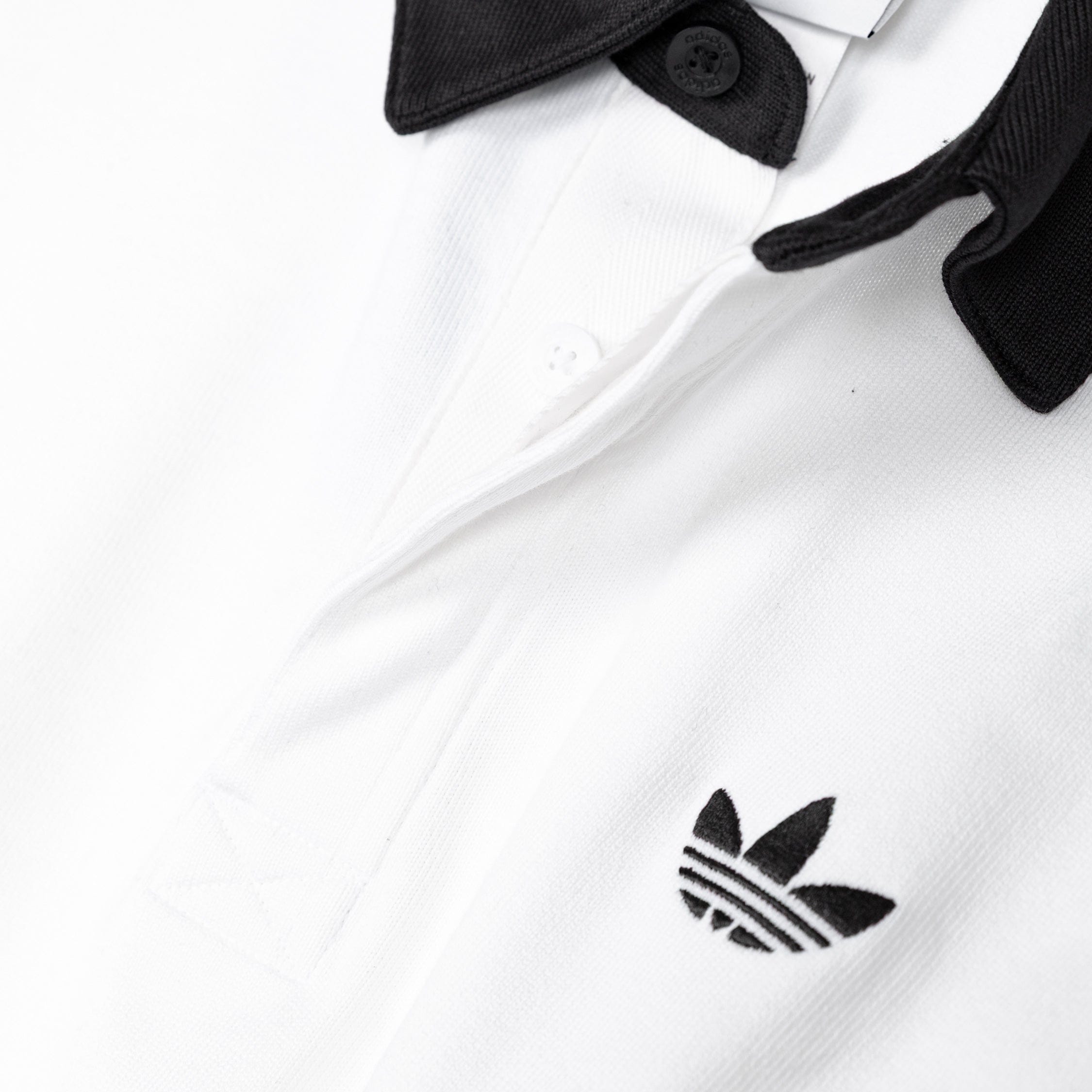 Adidas Three Stripes Rugby Long Sleeve Polo Shirt