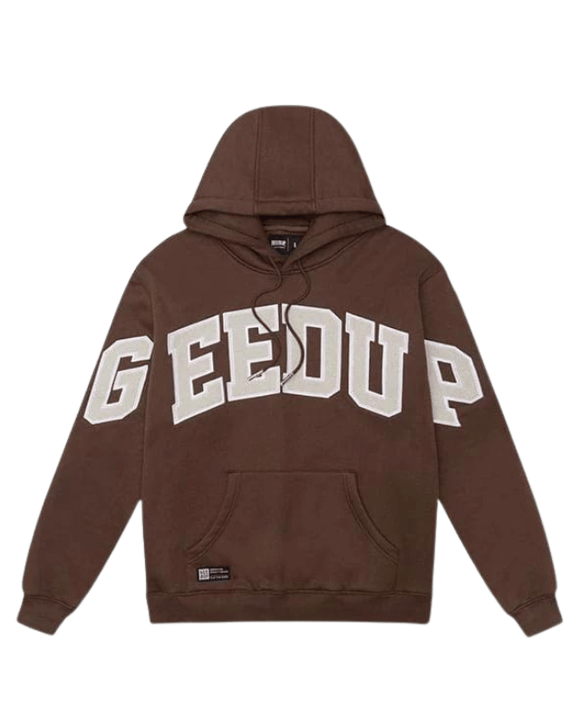 Geedup Team Logo Hoodie Brown Light Grey