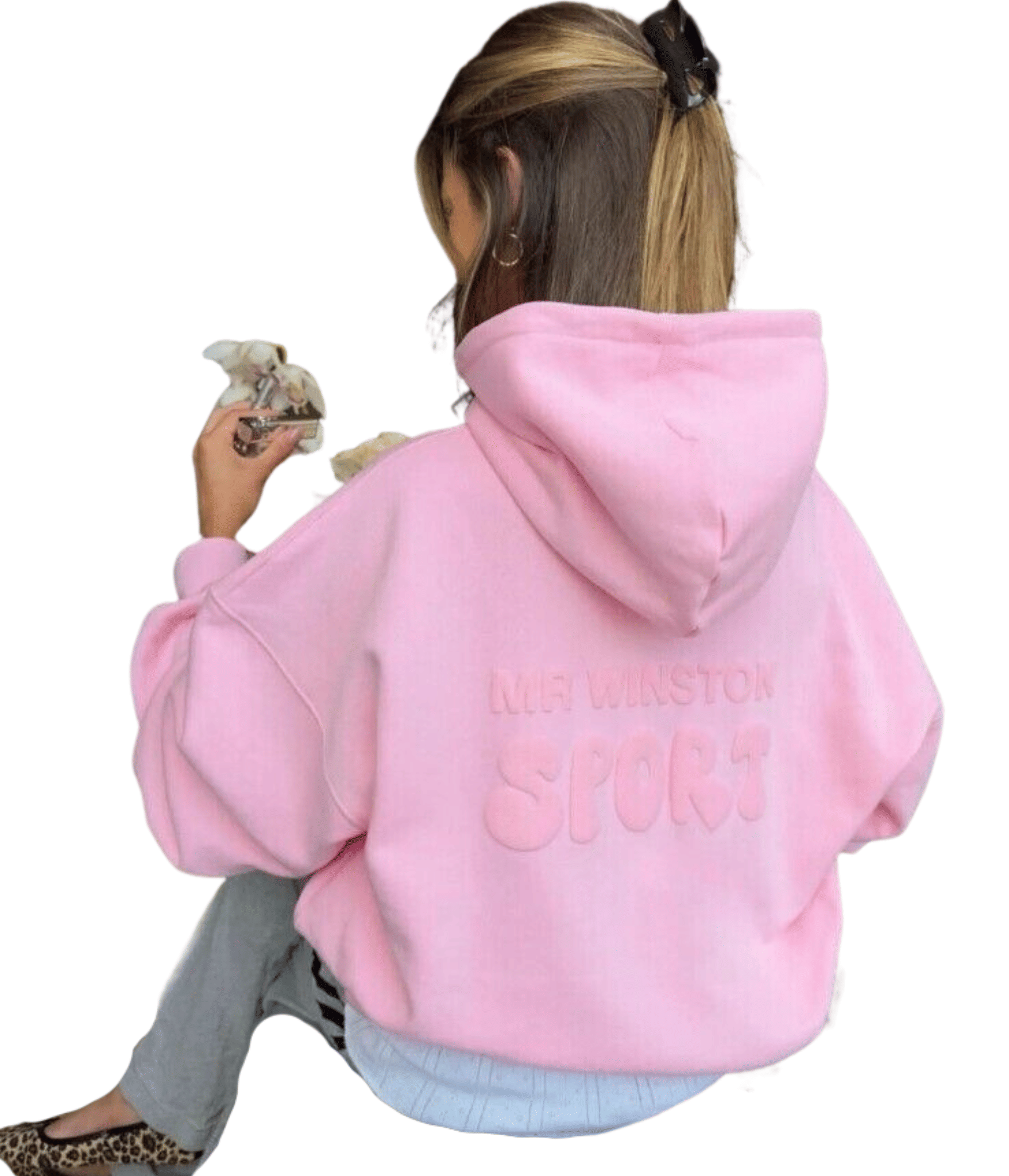 Mr Winston Baby Pink Puff Hoodie