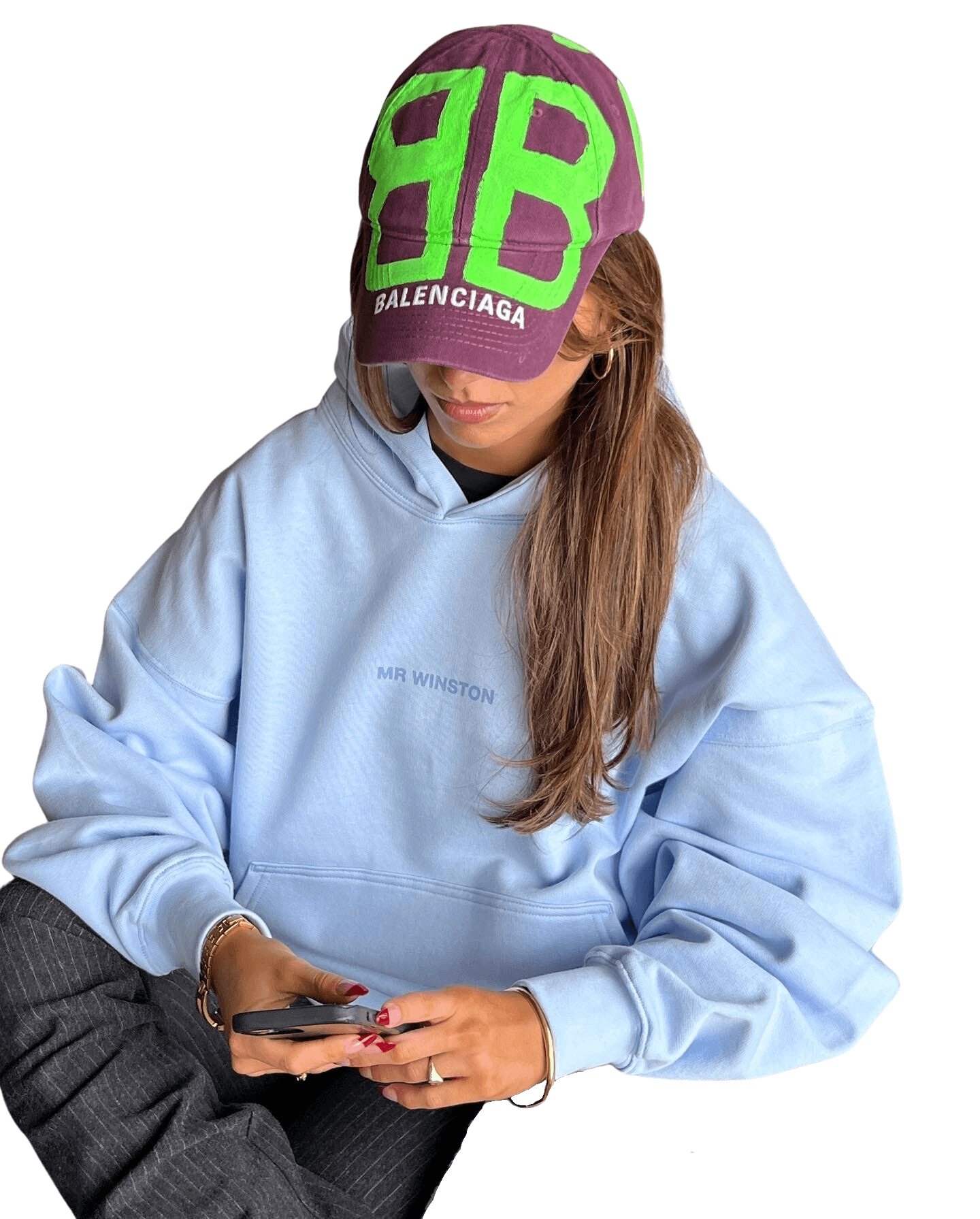 Mr Winston Powder Blue Puff Hoodie