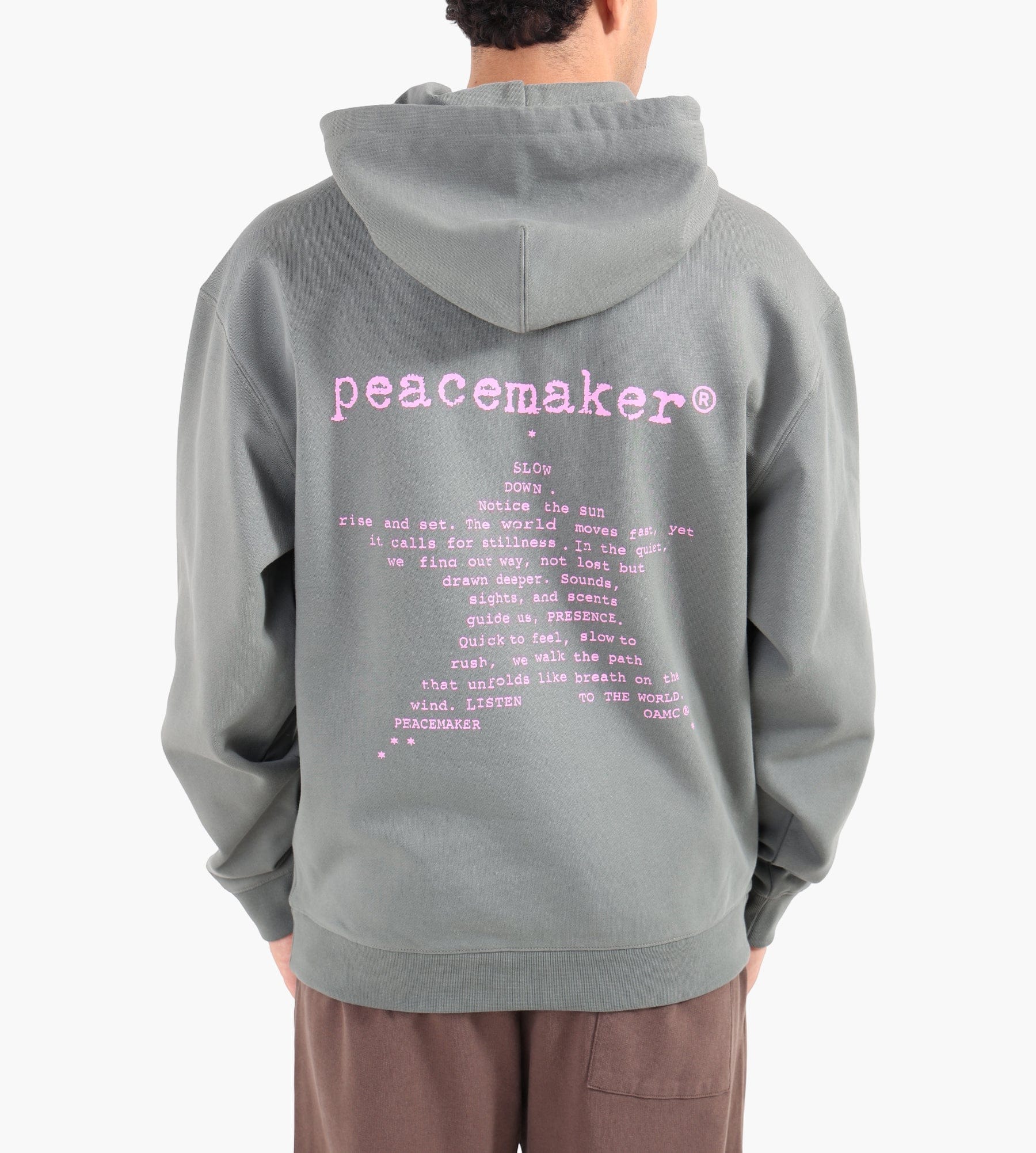 OAMC Peacemaker Loose Fit Hoodie Star Print Grey