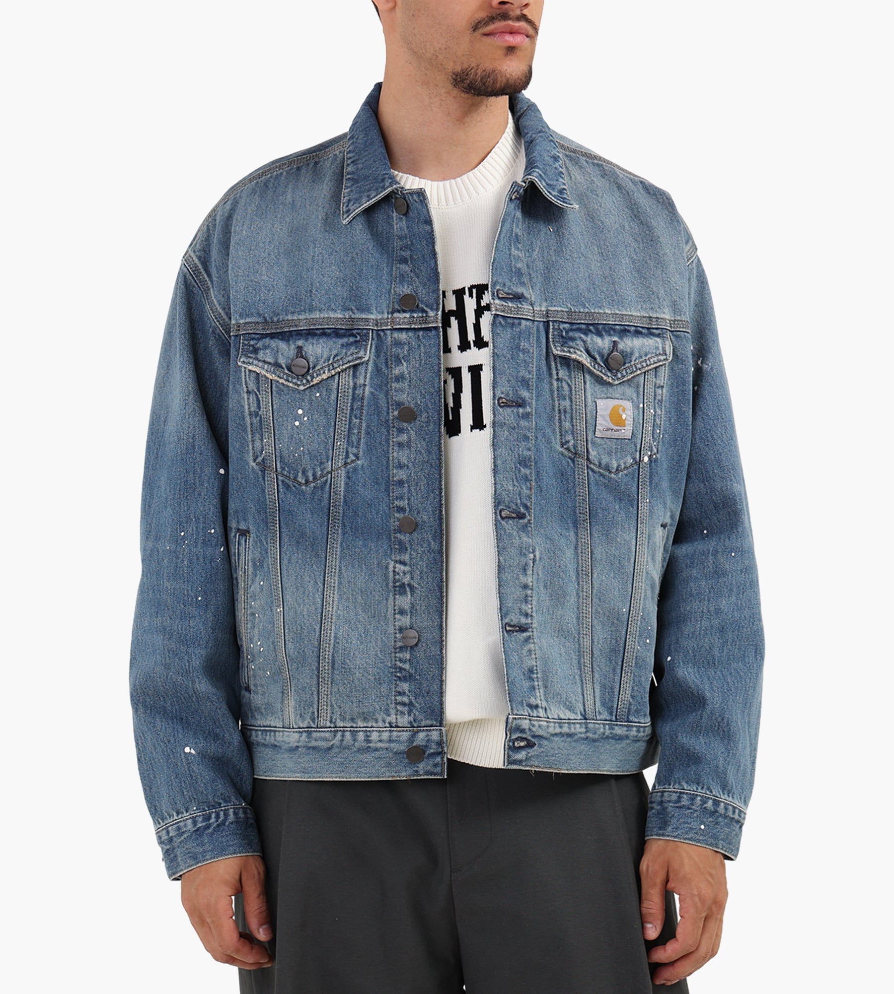 Carhartt WIP Helston Jacket Blue Destroy Wash
