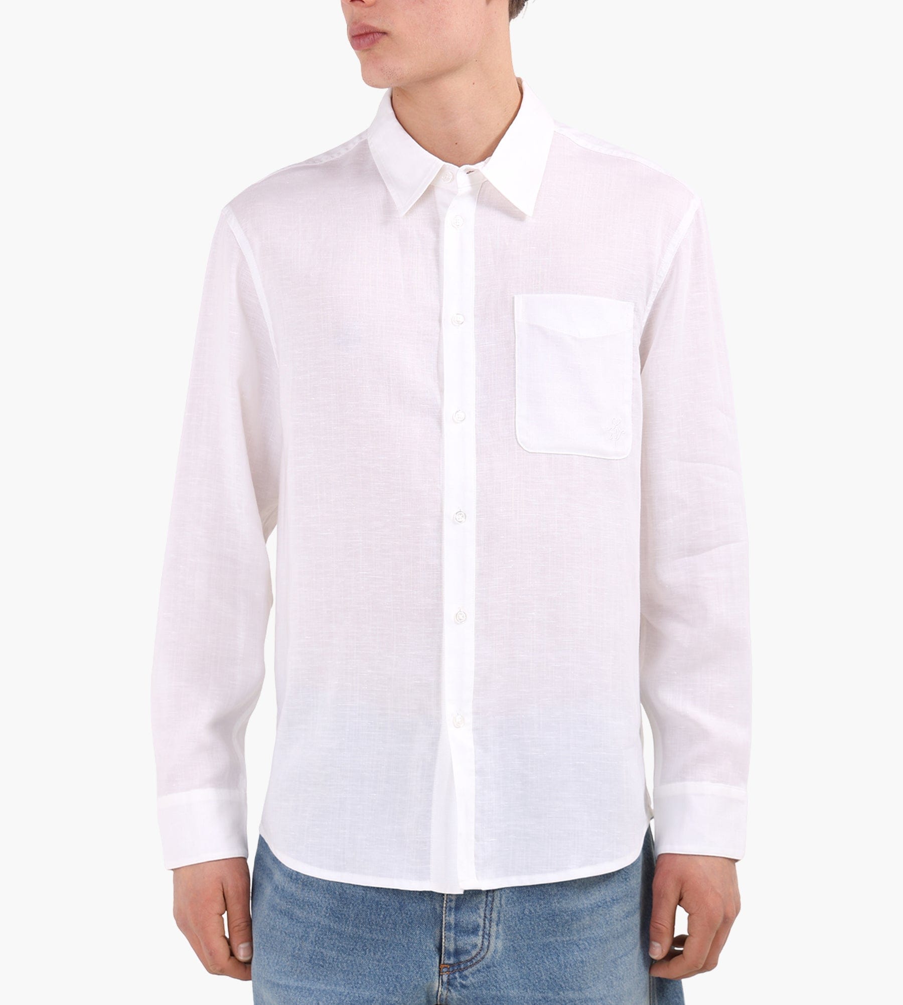 OLAF Linen Blend Relaxed Shirt Optical White