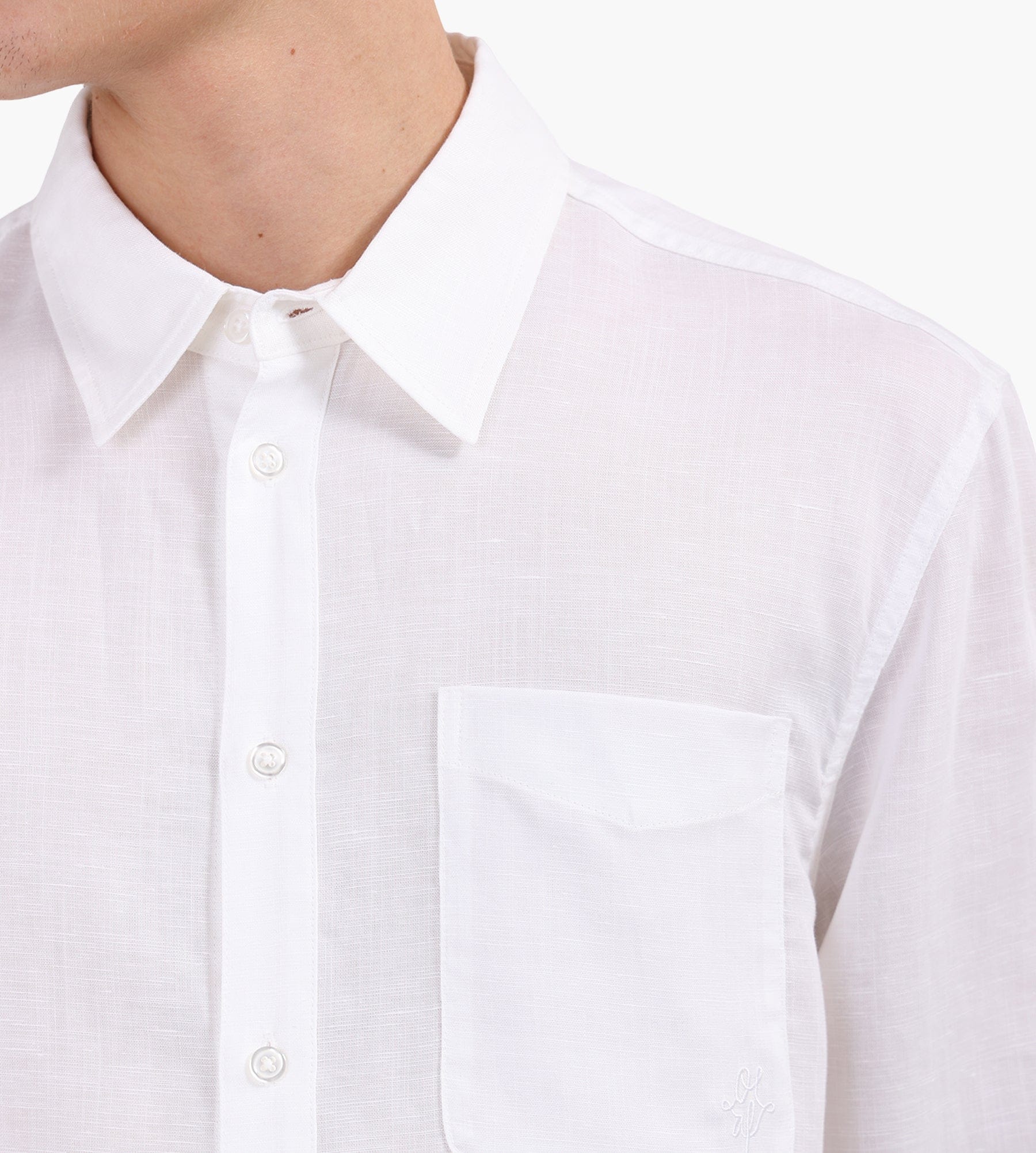 OLAF Linen Blend Relaxed Shirt Optical White