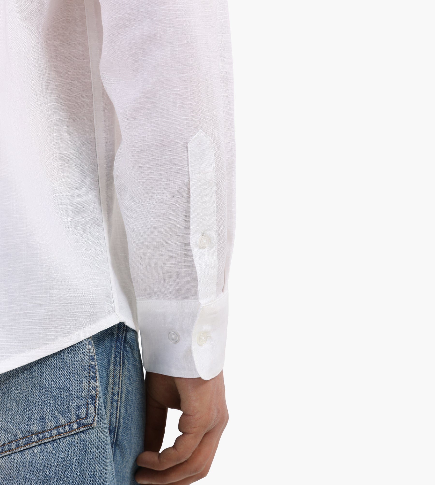 OLAF Linen Blend Relaxed Shirt Optical White