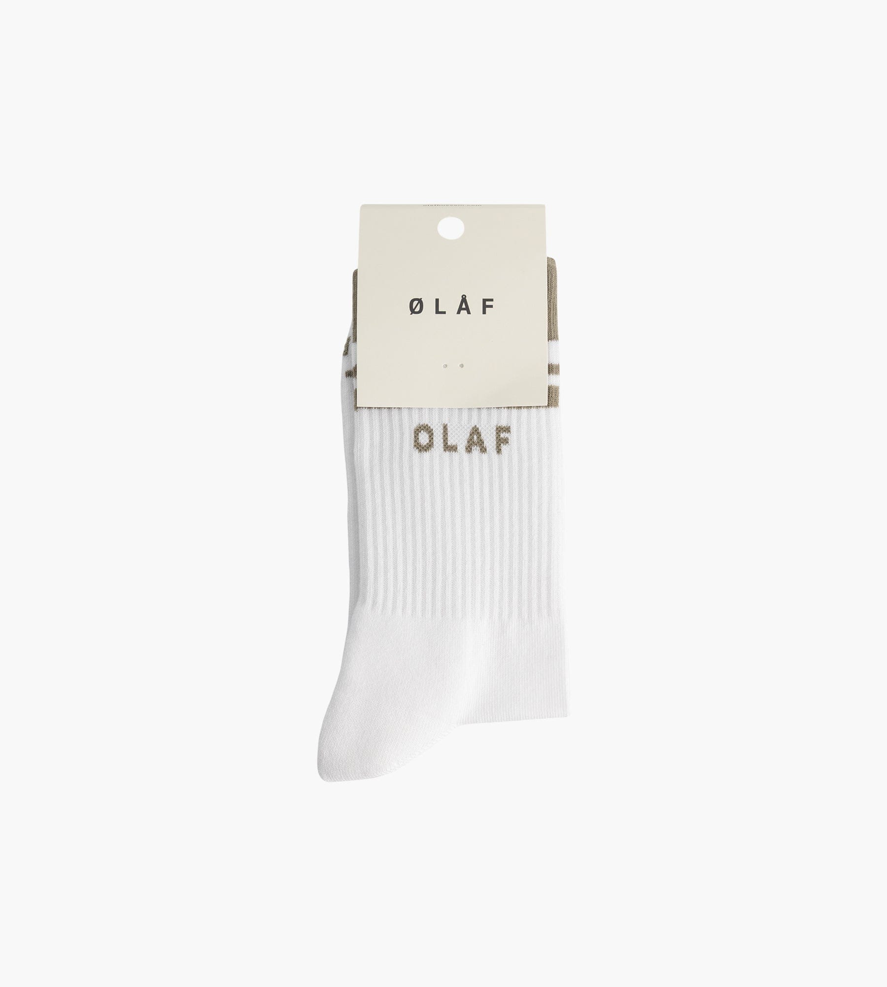 OLAF Stripe Varsity Socks Optical White