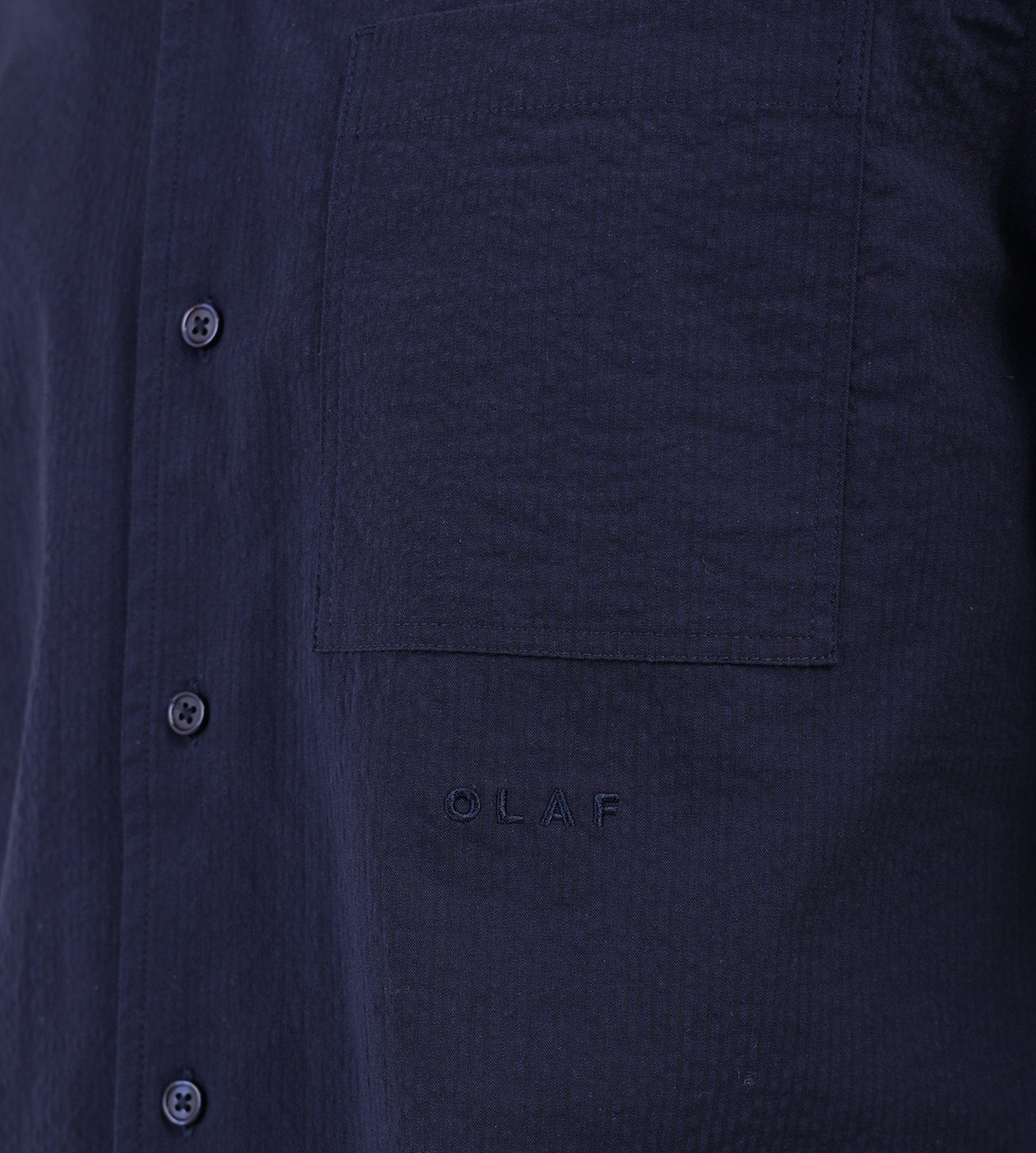 OLAF Seersucker Camp Shirt Navy