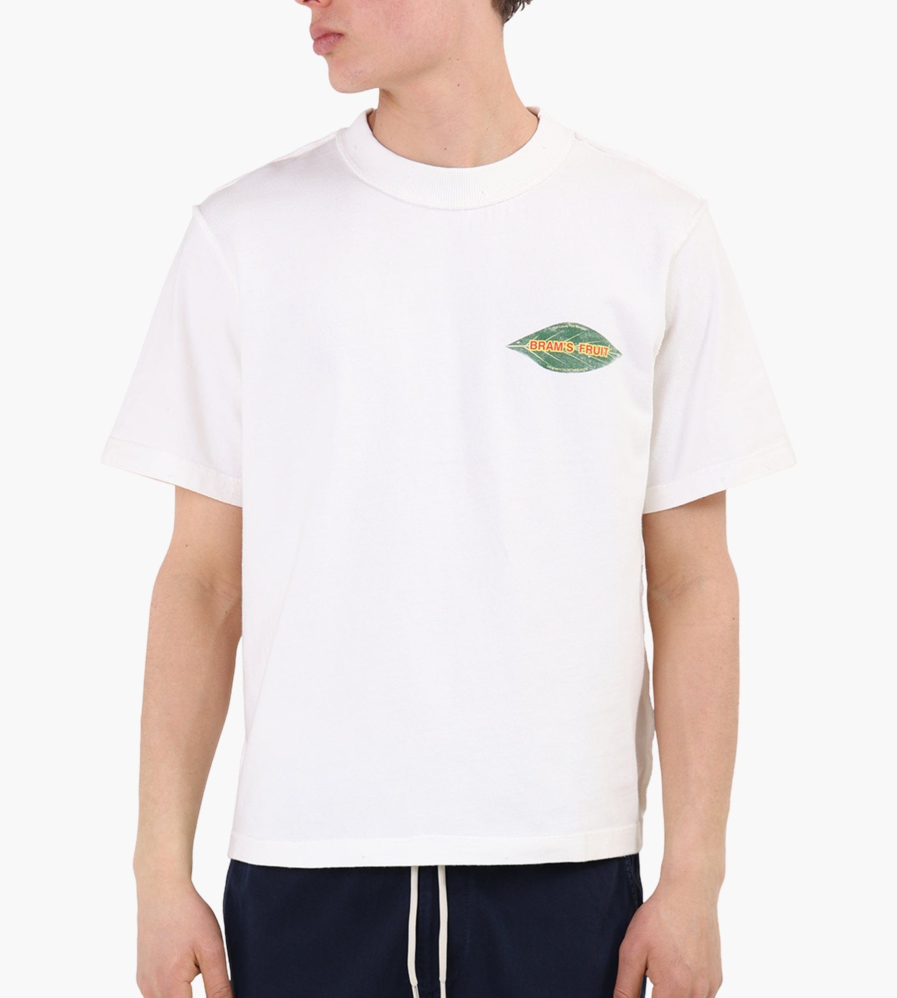 Bram's Fruit Distressed Leaf T-shirt Off White