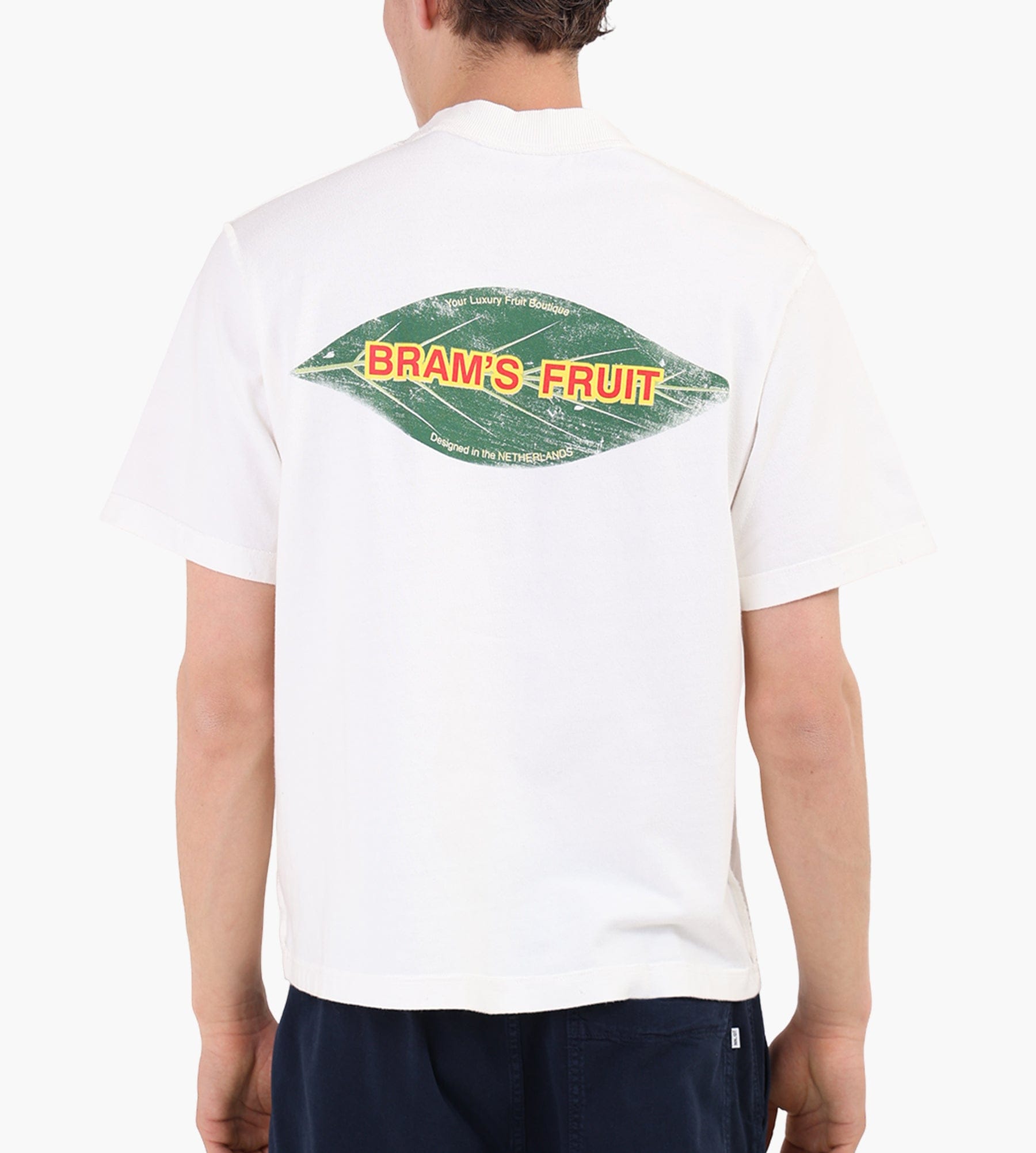 Bram's Fruit Distressed Leaf T-shirt Off White