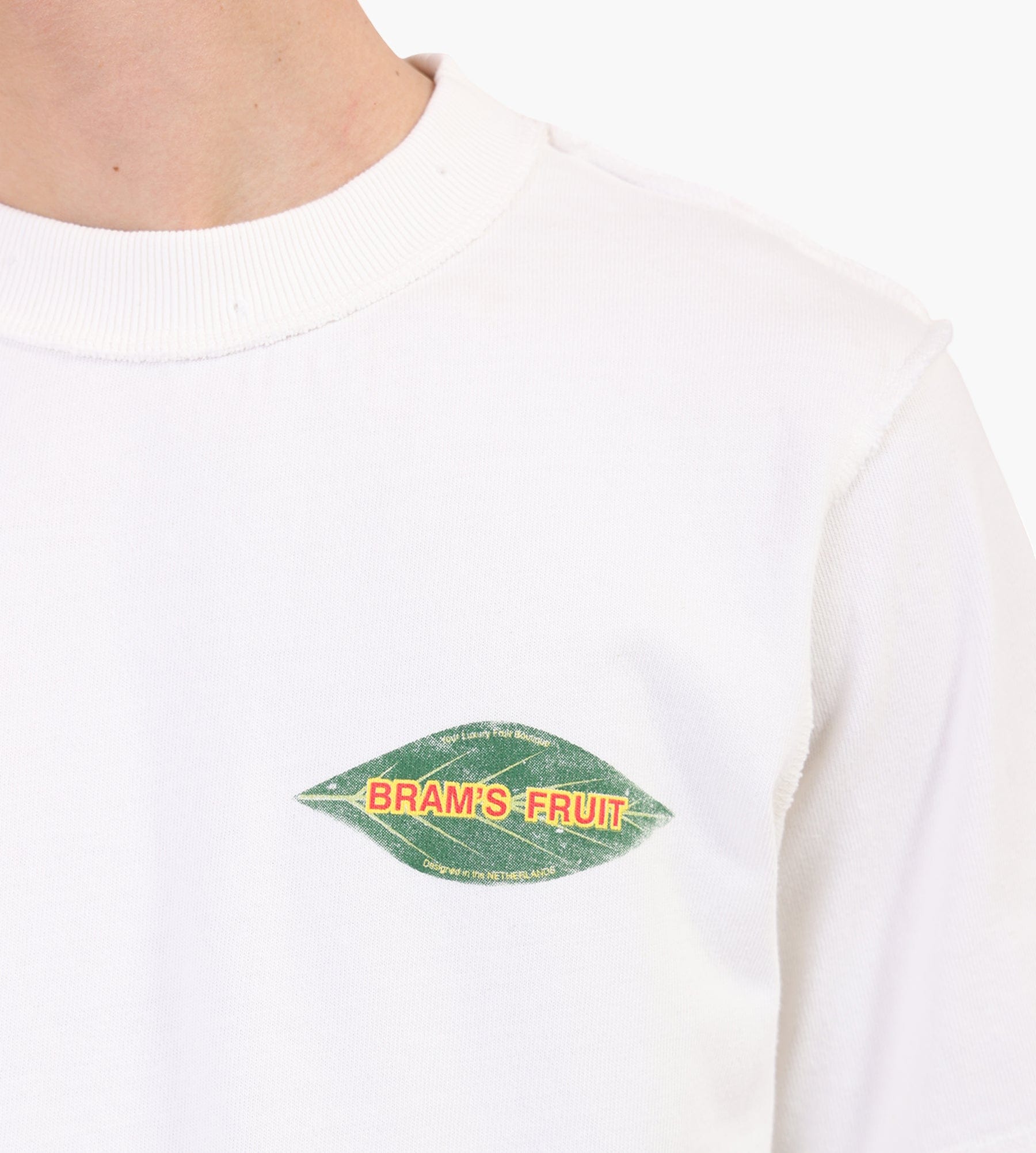 Bram's Fruit Distressed Leaf T-shirt Off White