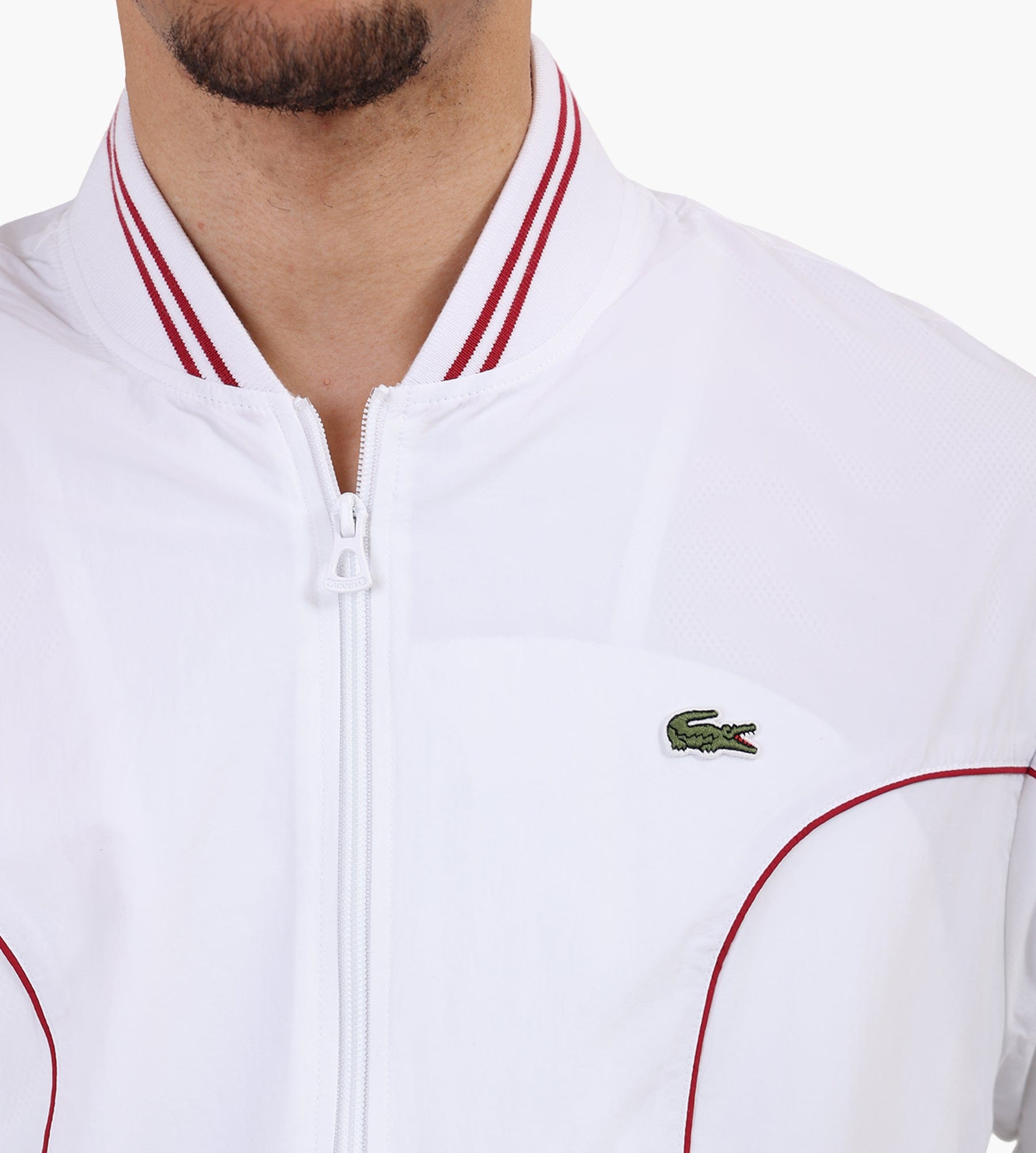 Lacoste 1HB1 Men's Jacket White Bordeaux