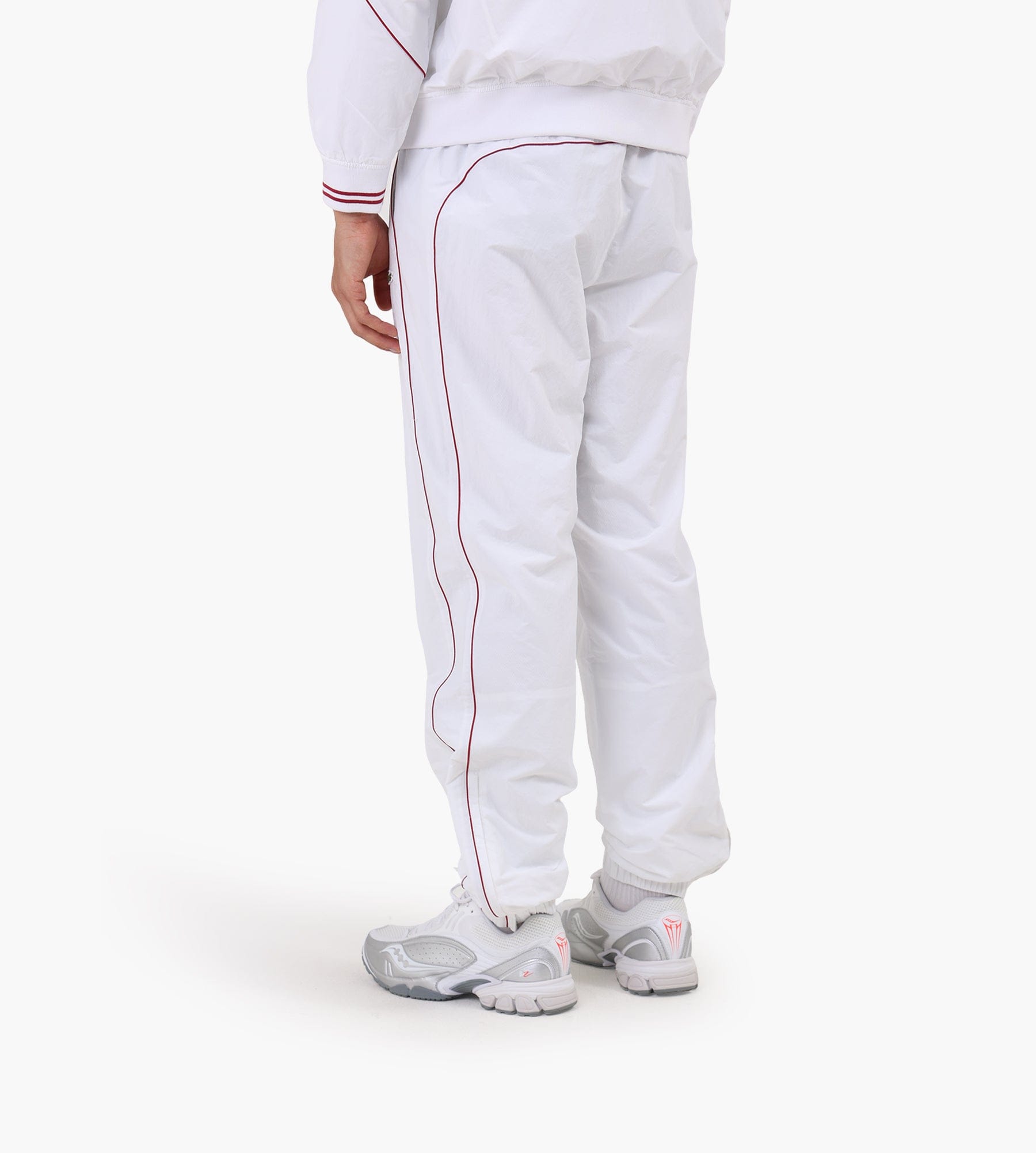 Lacoste 1HW2 Men's Tracksuit Trousers White Bordeaux