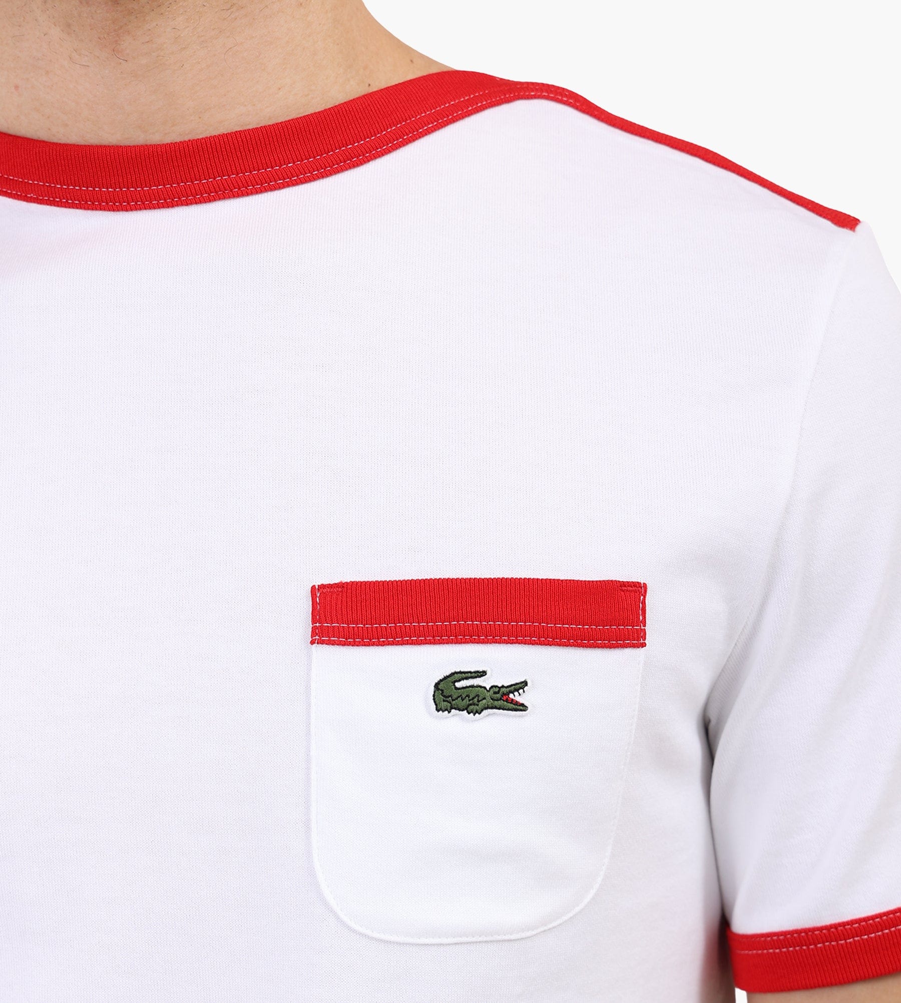 Lacoste 1HT1 Men's T-shirt White Red