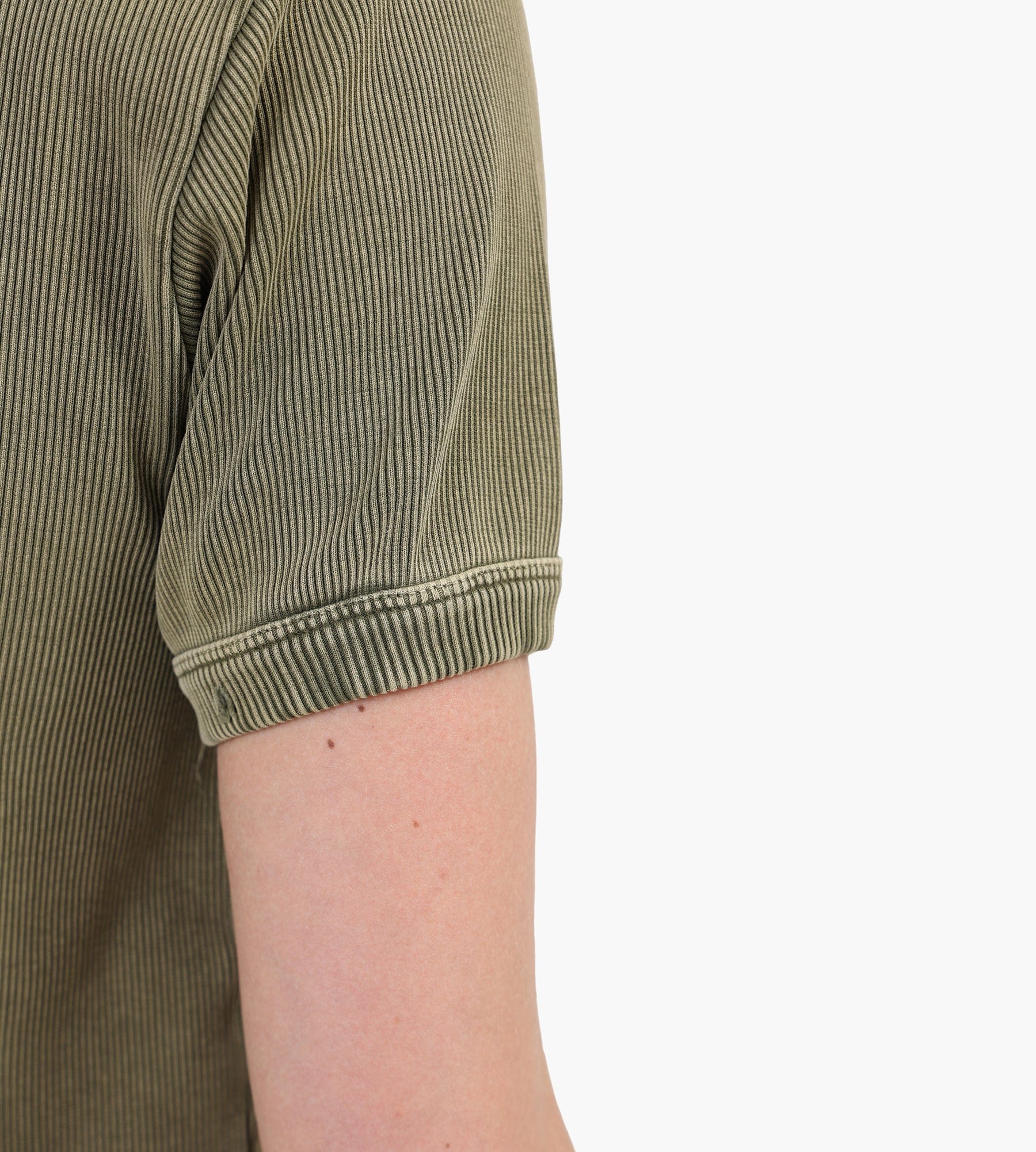 Bram's Fruit Distressed Rib T-shirt Washed Olive Green