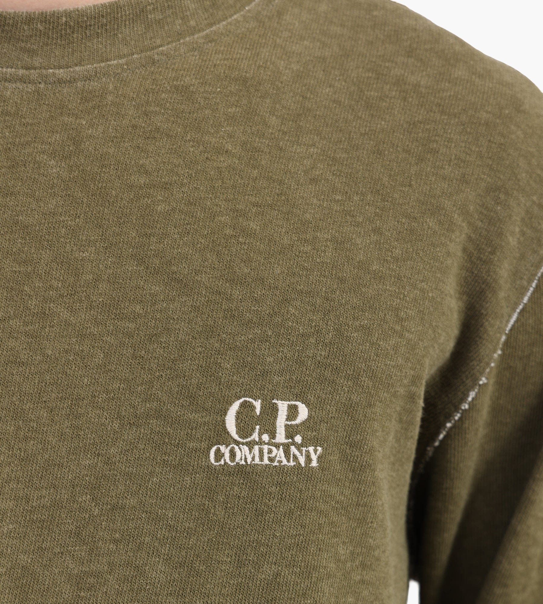 C.P. Company Heavy Jersey Plated Crewneck Dried Herb