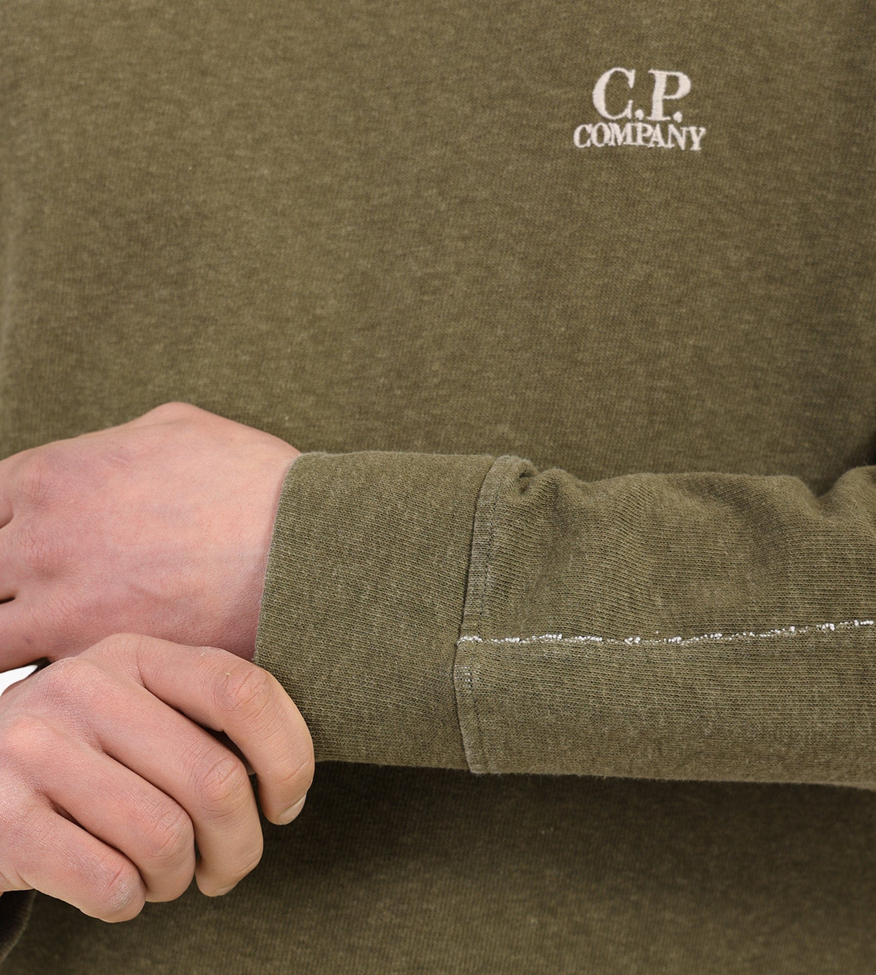 C.P. Company Heavy Jersey Plated Crewneck Dried Herb
