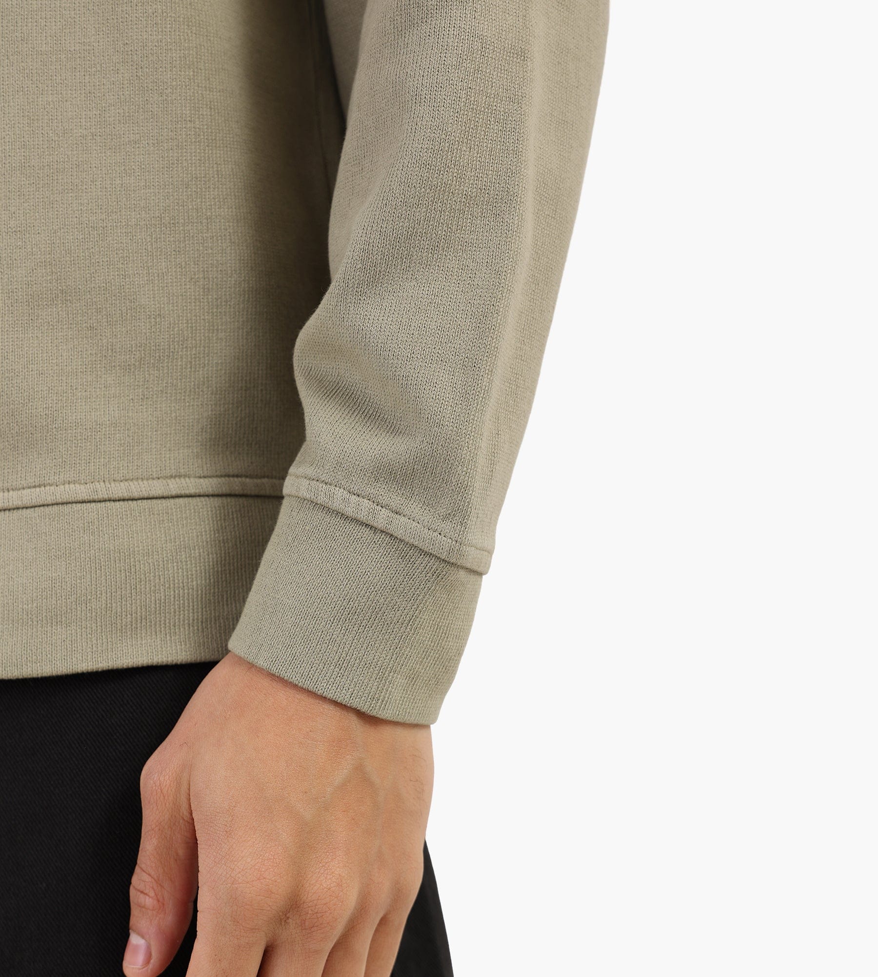 C.P. Company Polo Collar In 10/2 Combed Jersey Moss Gray