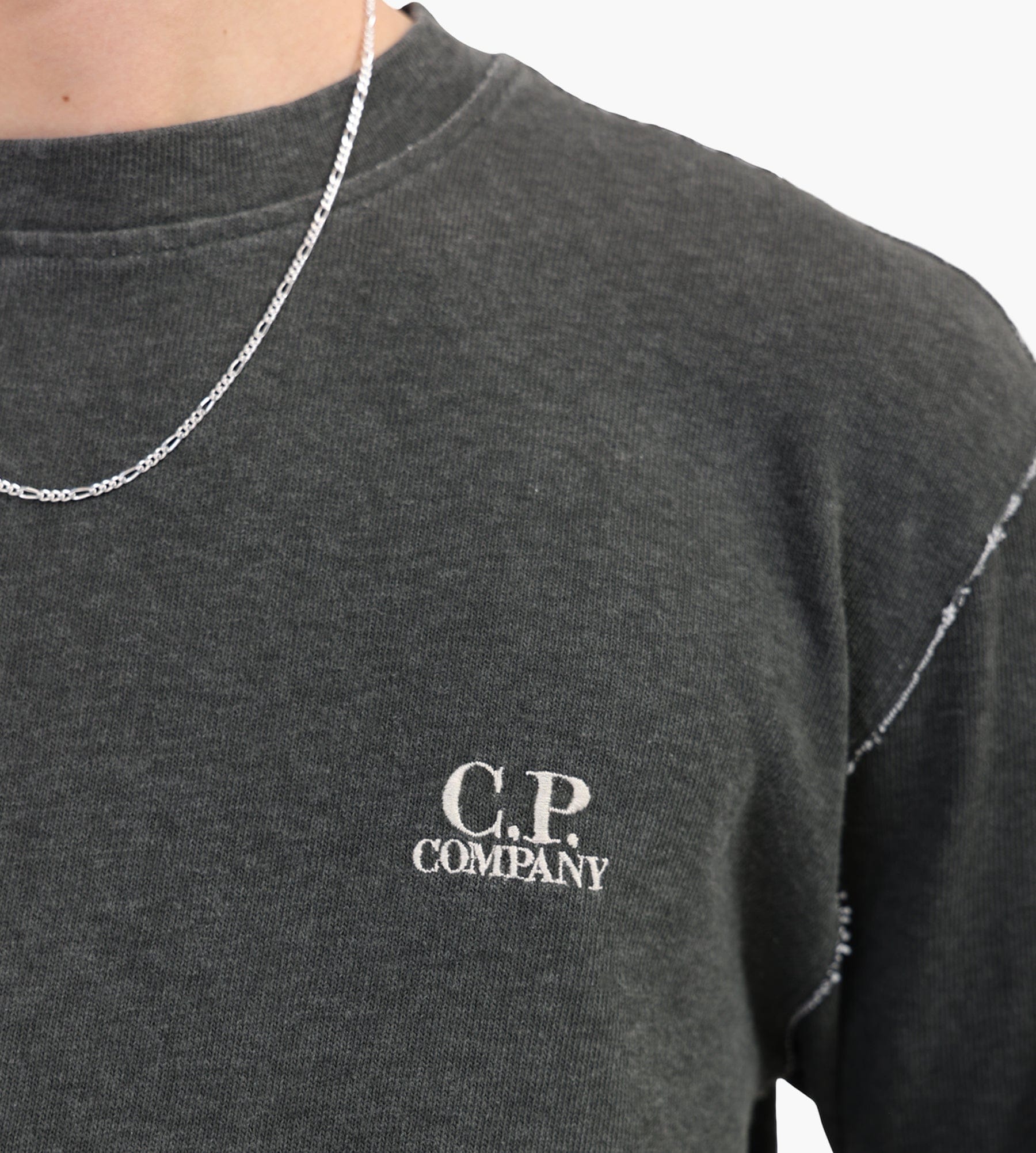 C.P. Company Heavy Jersey Plated Crewneck Gunmetal