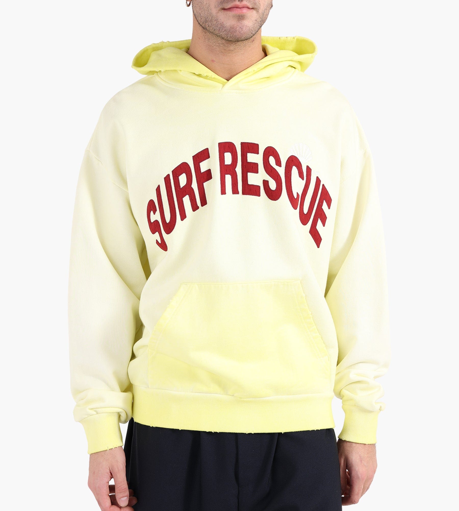 New Amsterdam Surf Association Surf Rescue Hoodie Lime Yellow