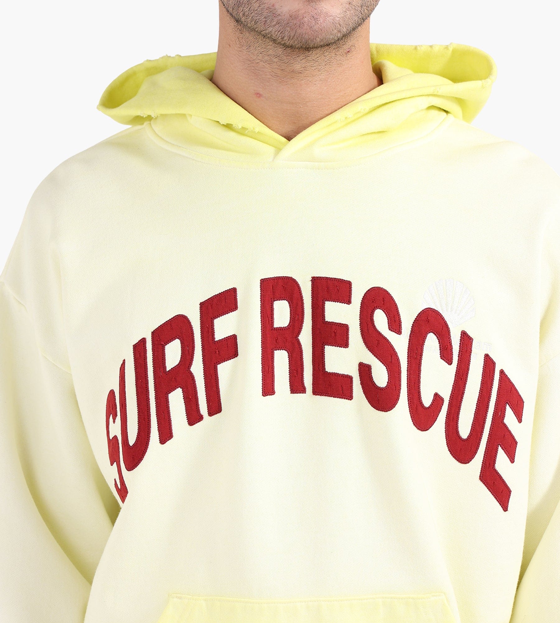 New Amsterdam Surf Association Surf Rescue Hoodie Lime Yellow