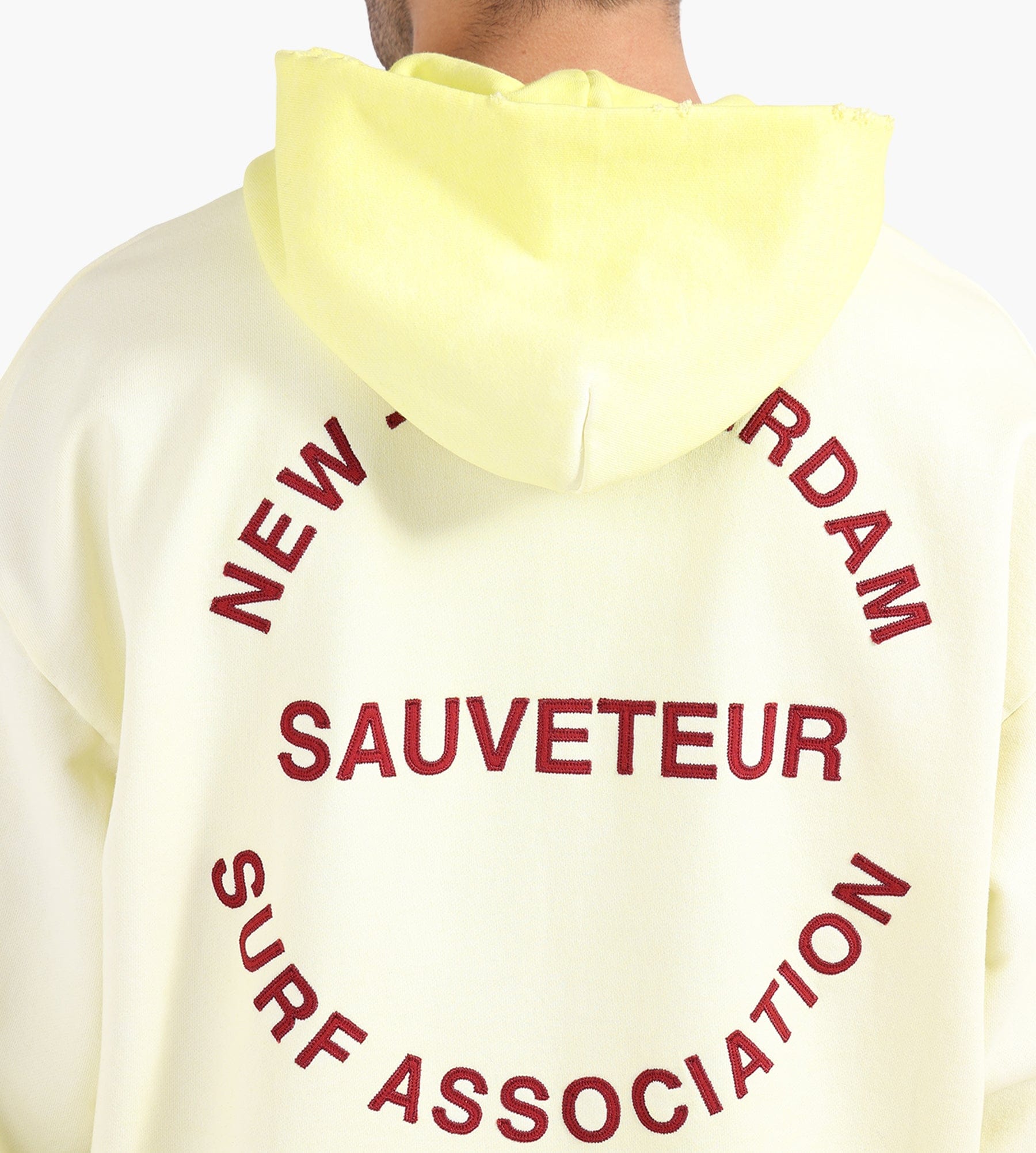 New Amsterdam Surf Association Surf Rescue Hoodie Lime Yellow