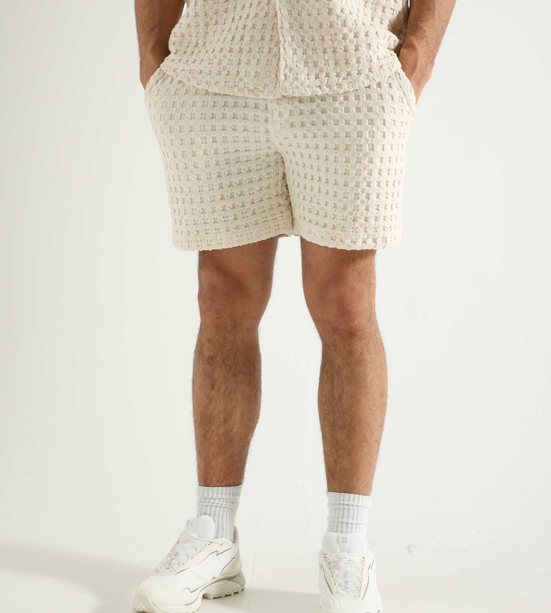 OAS Ecru Porto Waffle Shorts