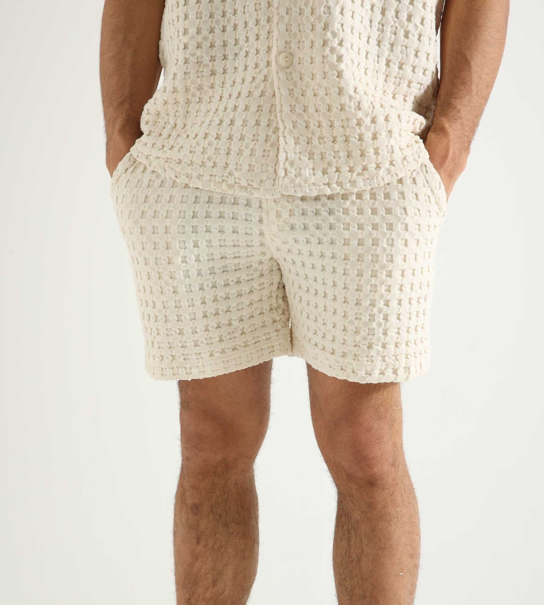 OAS Ecru Porto Waffle Shorts