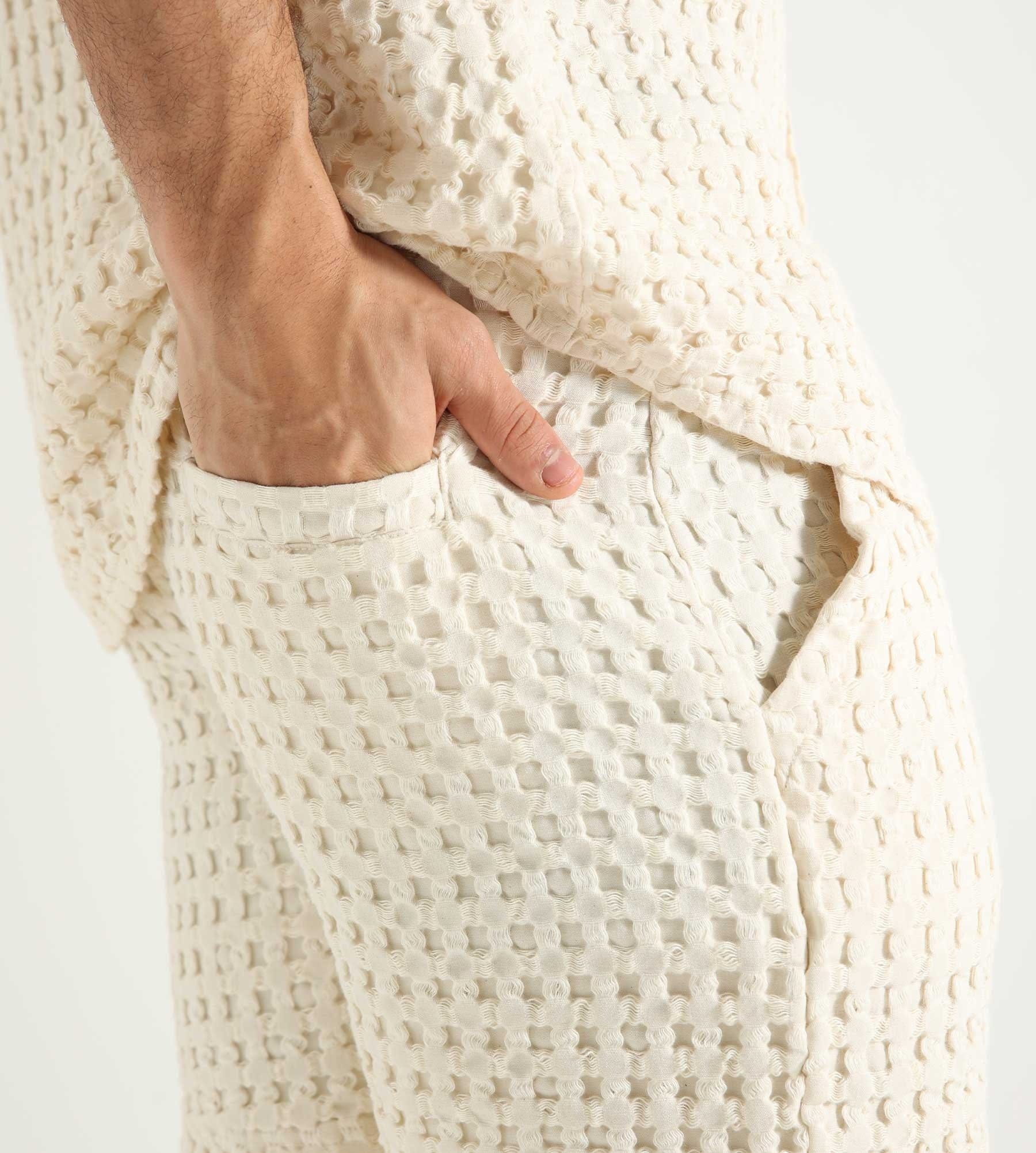 OAS Ecru Porto Waffle Shorts
