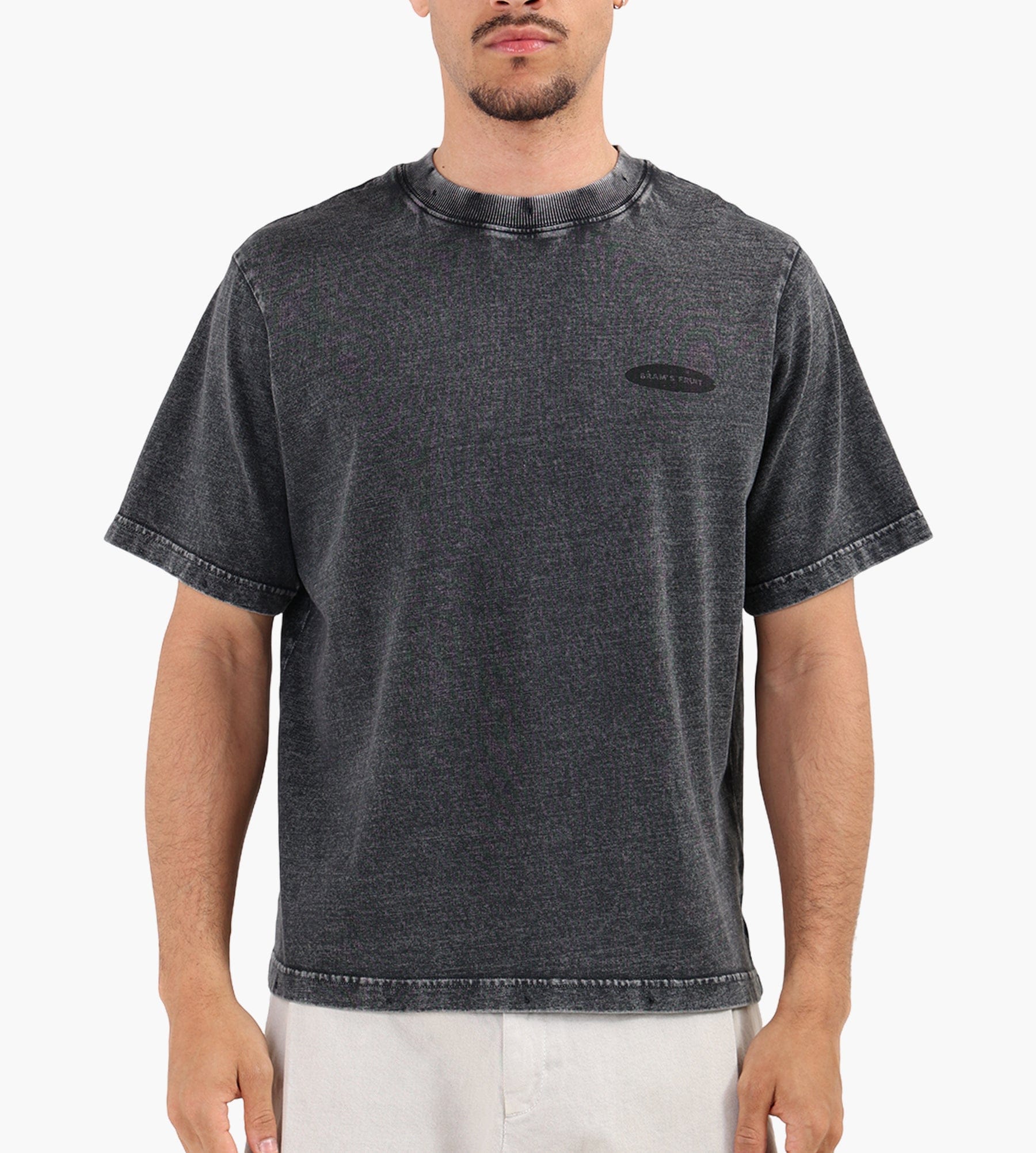 Bram's Fruit “F*ck Off” T-Shirt Distressed Washed Charcoal