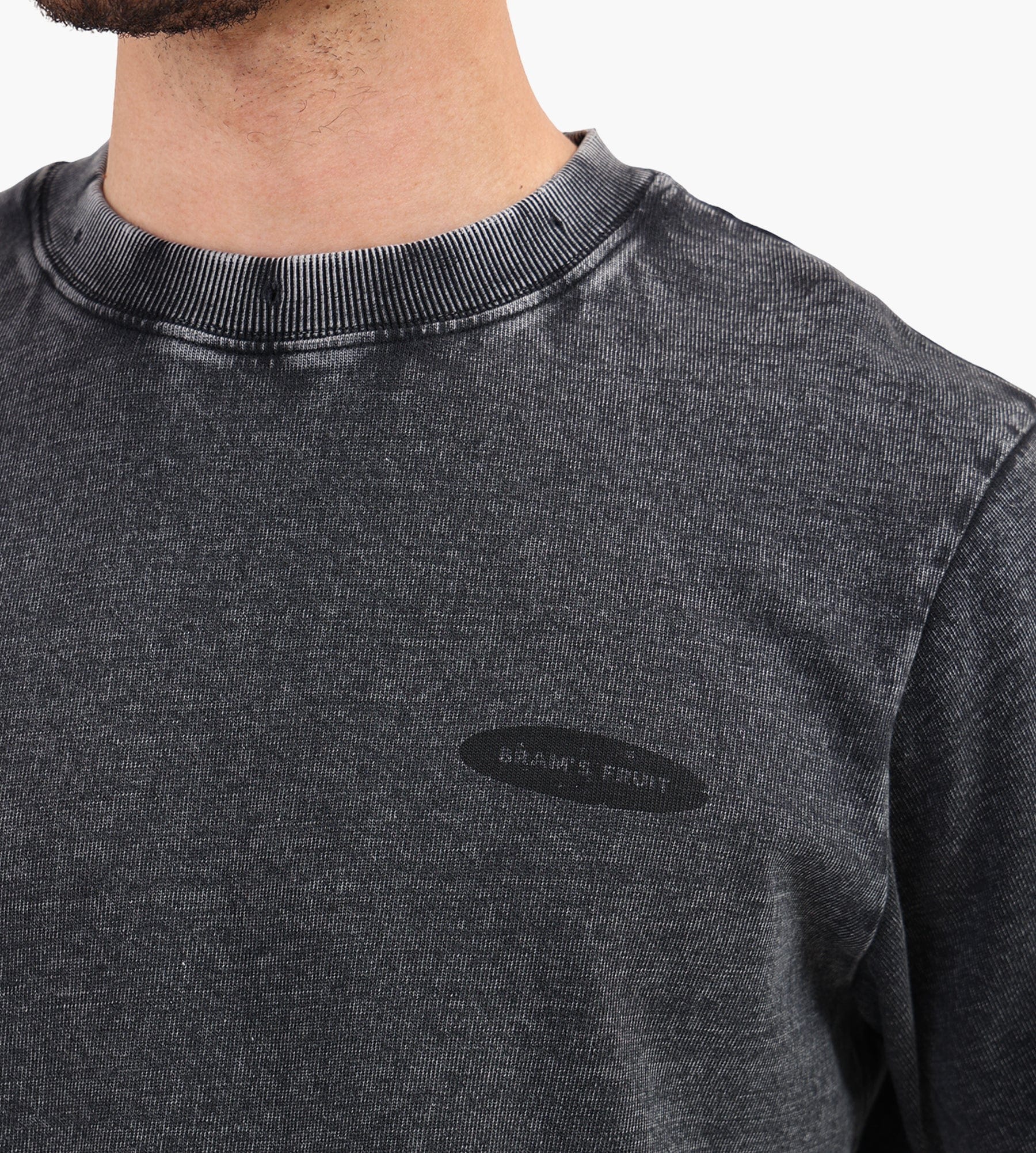 Bram's Fruit “F*ck Off” T-Shirt Distressed Washed Charcoal