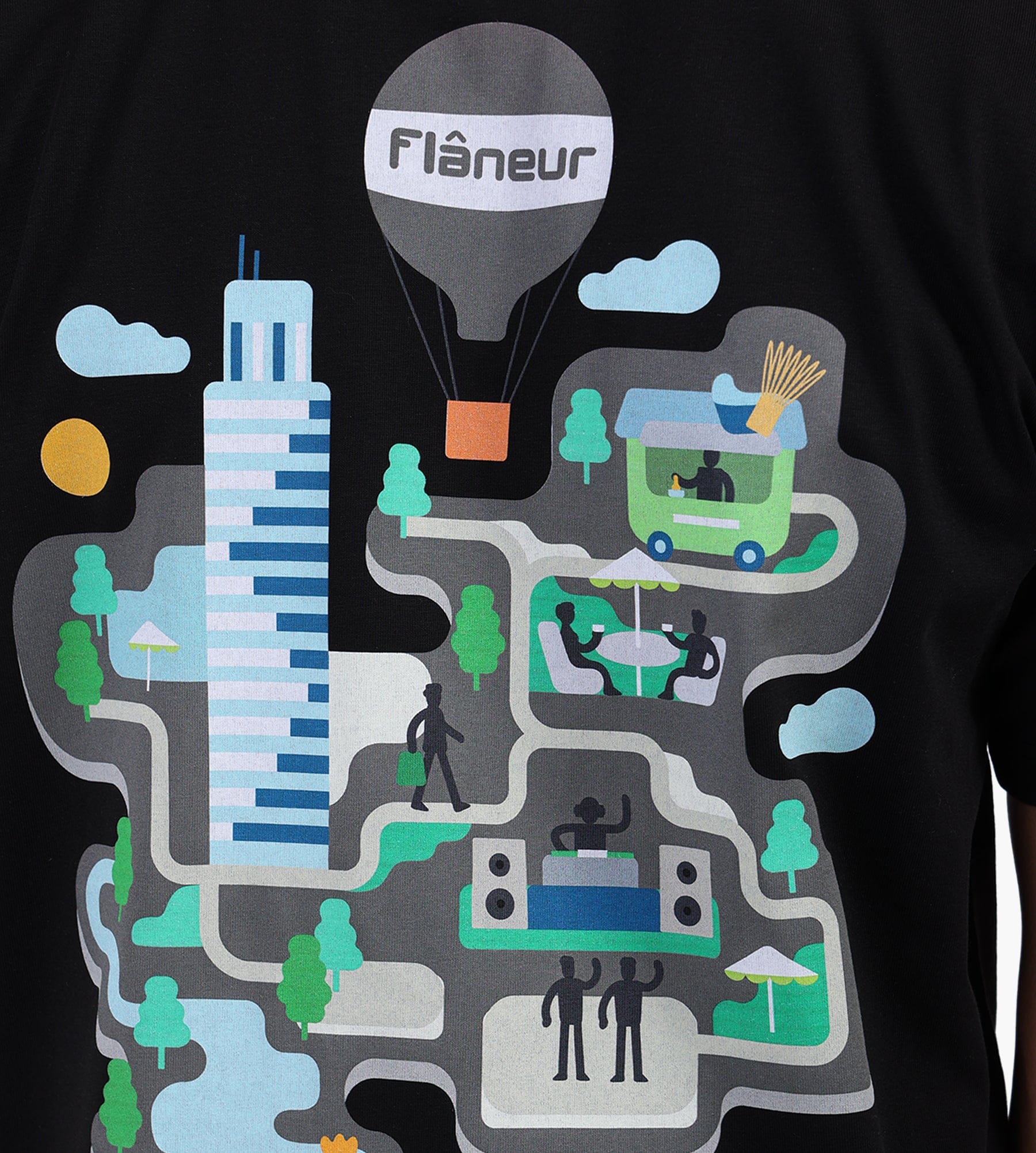Flâneur Festival Map T-Shirt Black
