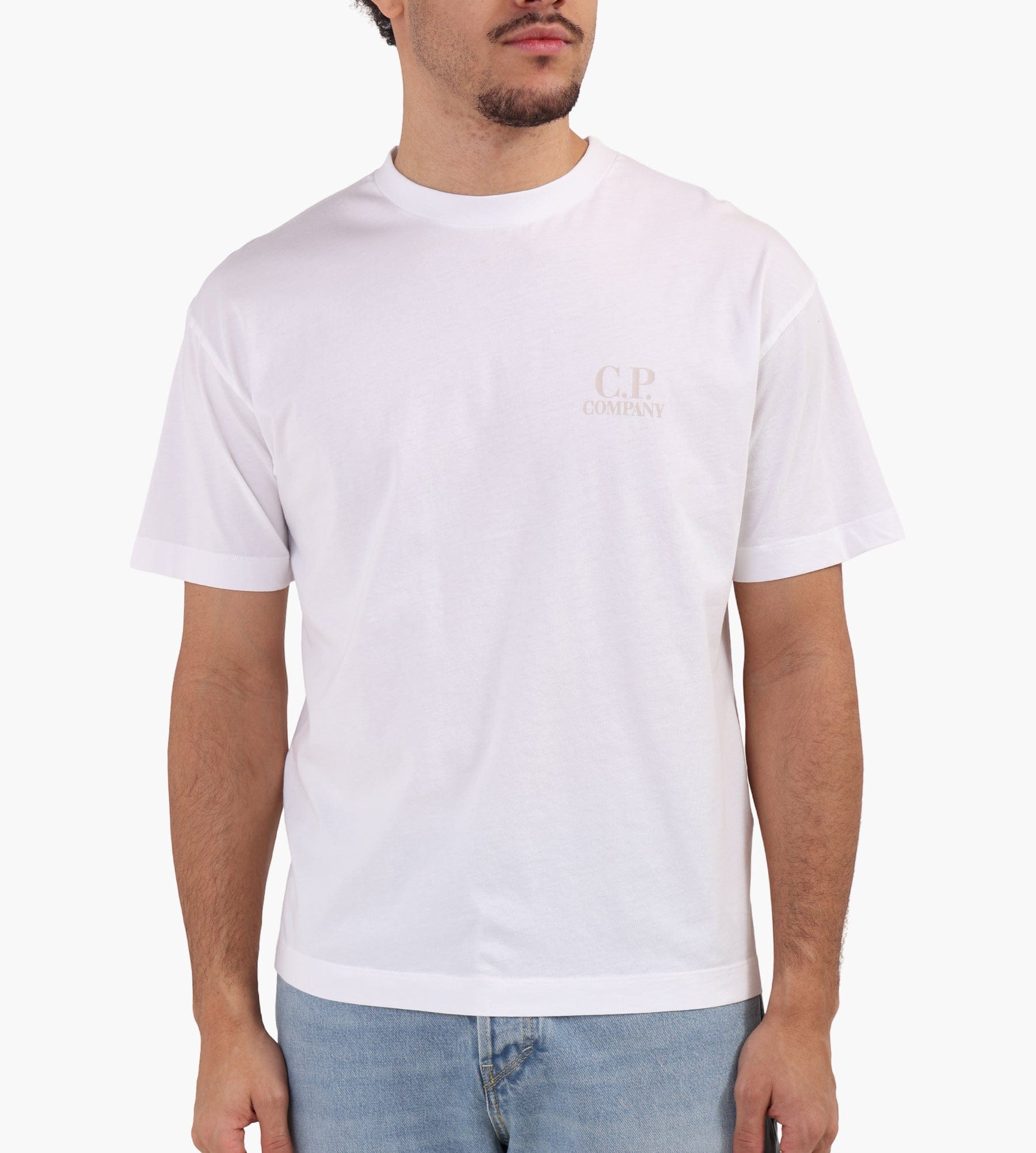 C.P. Company 30/1 Jersey Logo T-Shirt Gauze White