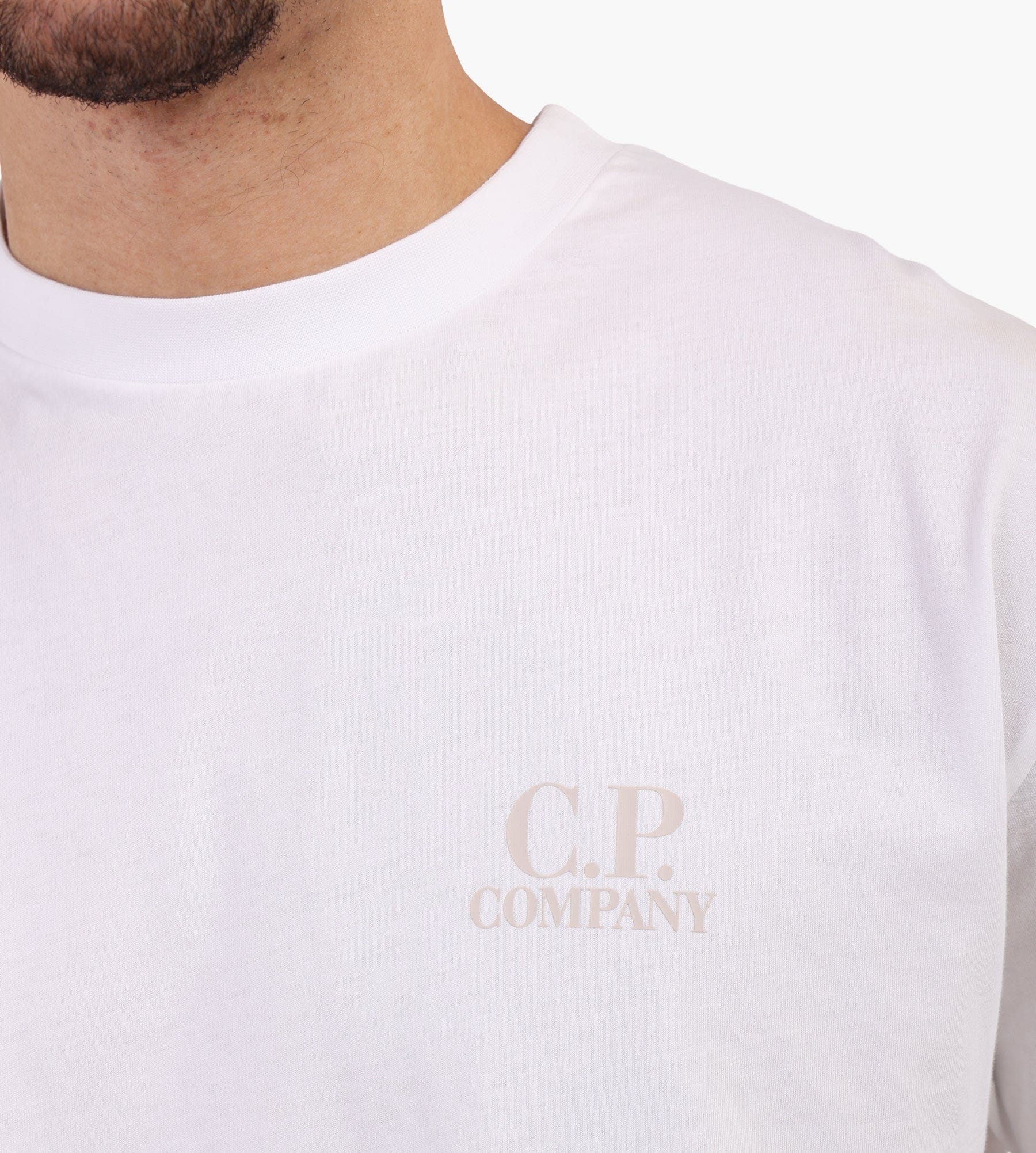 C.P. Company 30/1 Jersey Logo T-Shirt Gauze White