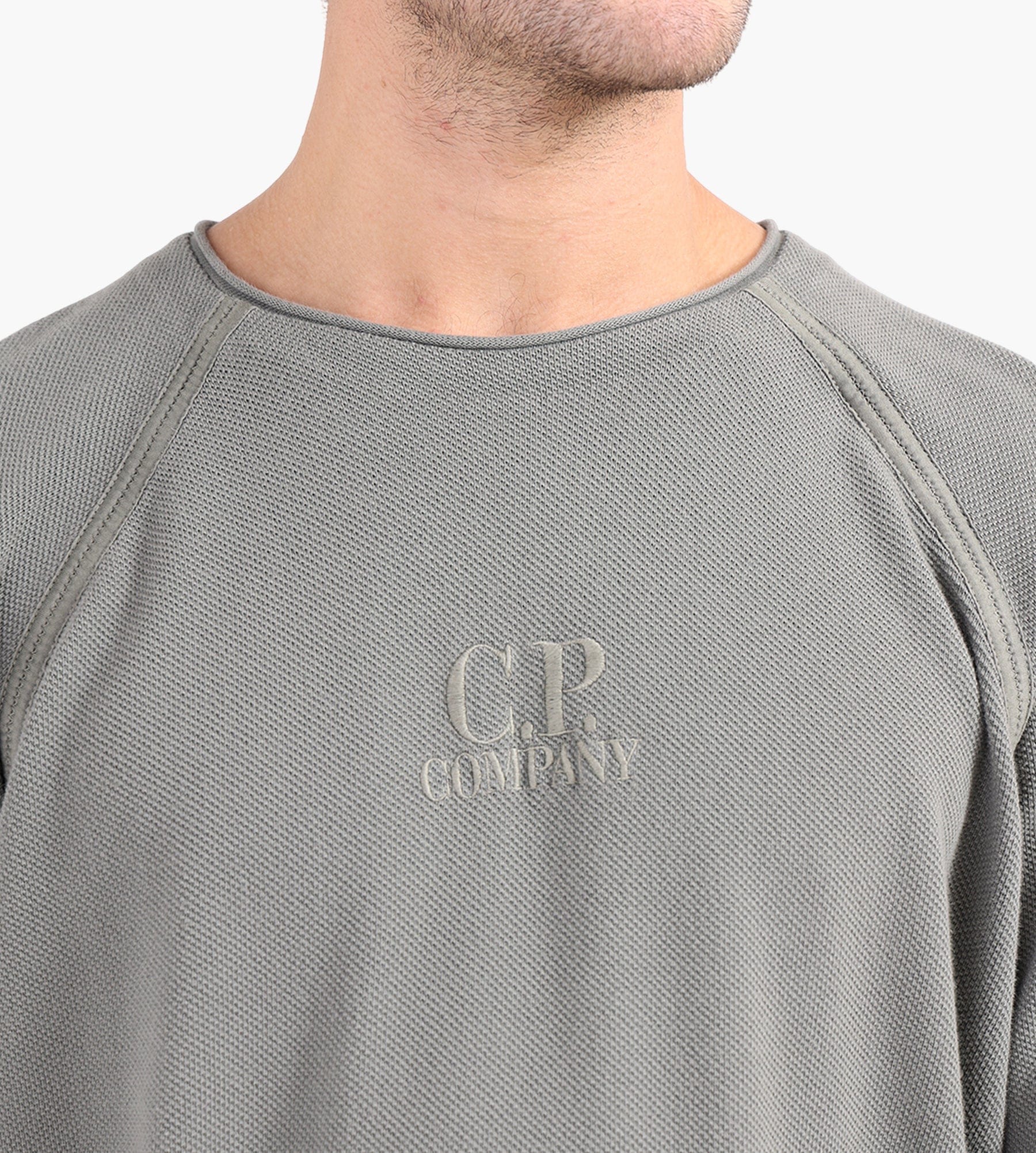 C.P. Company Heavy Piquet Pigment Dyed Mockneck Sweatshirt Gunmetal