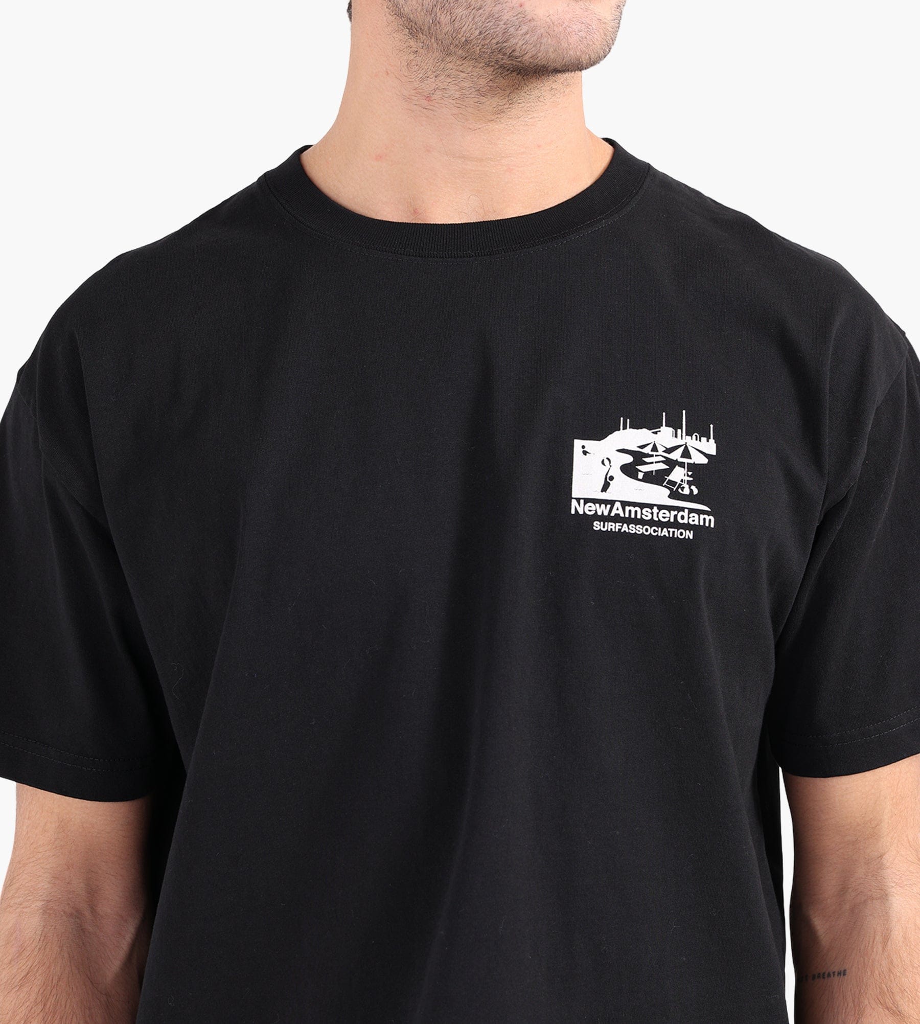 New Amsterdam Surf Association Beach Sign Tee Black