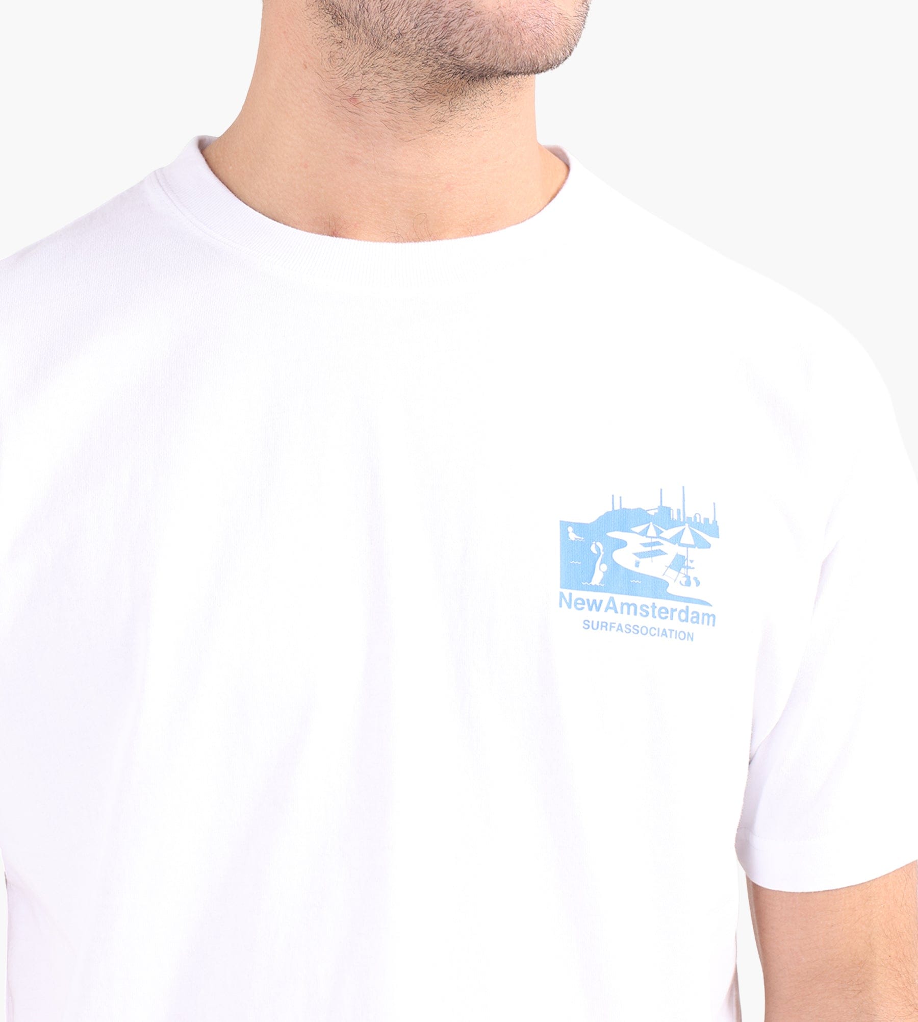 New Amsterdam Surf Association Beach Sign Tee White